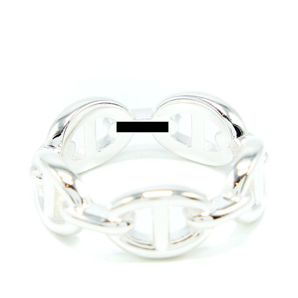 HERMES CHAINE D'ANCRE ENCHAINEE RING SILVER TONE