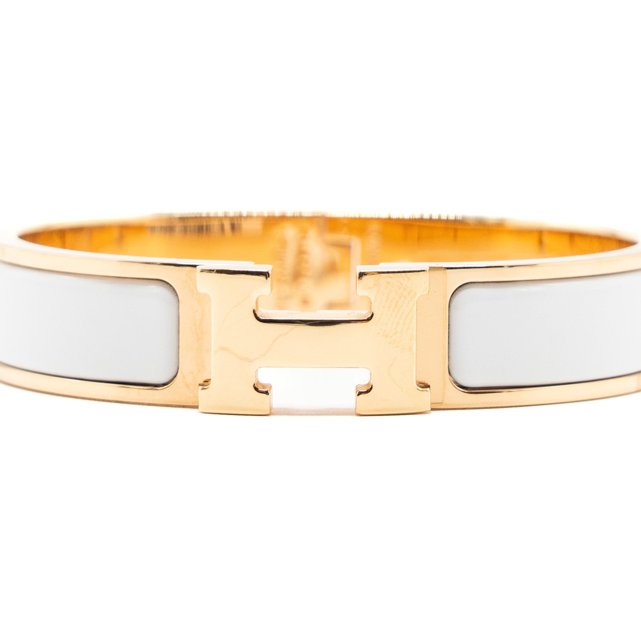 HERMES CLIC H BRACELET WHITE RGHW