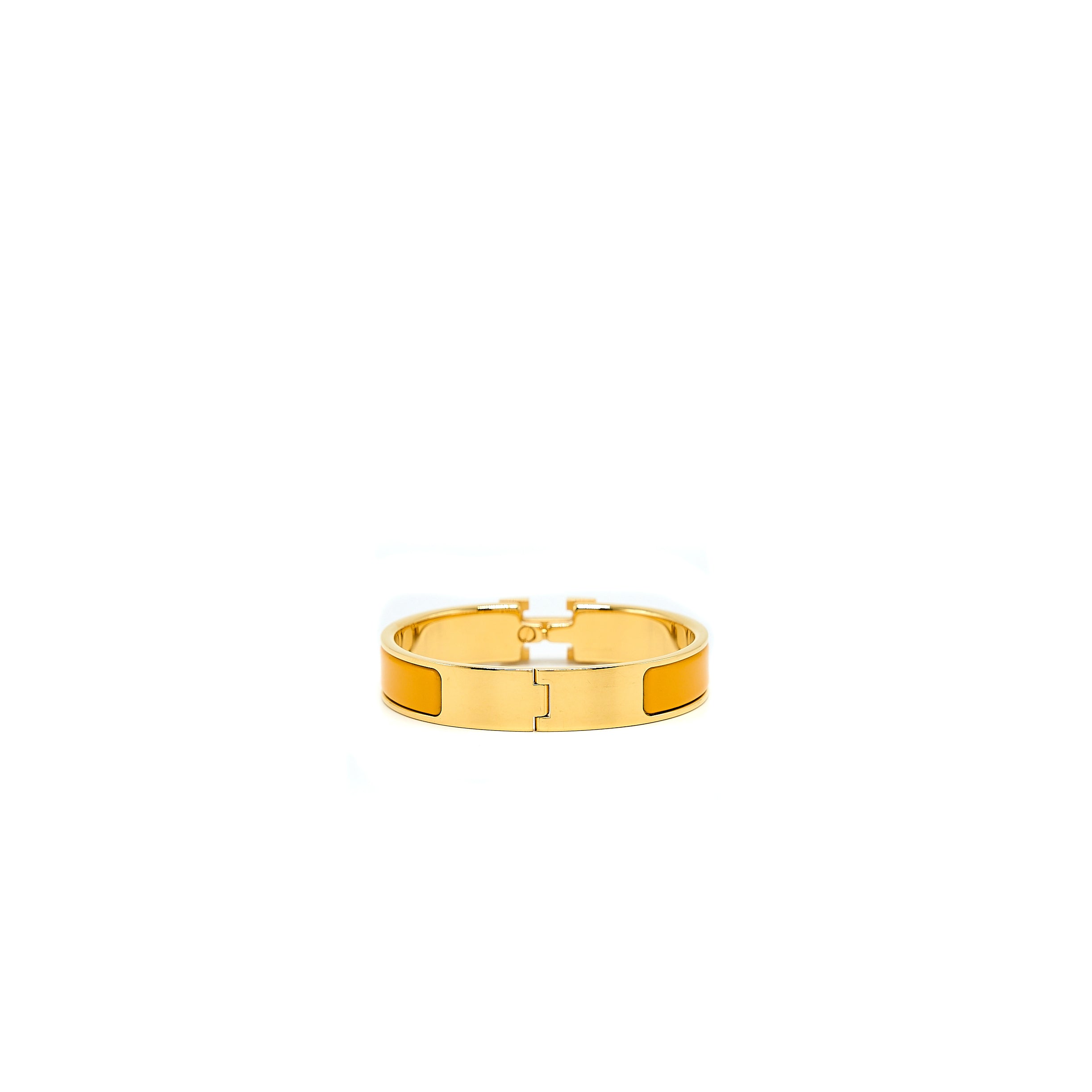 HERMES CILC H BRACELET JAUNE MADRAS GOLD TONE