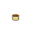 HERMES CDC BRACELET CALFSKIN BLACK GOLD TONE STAMP X