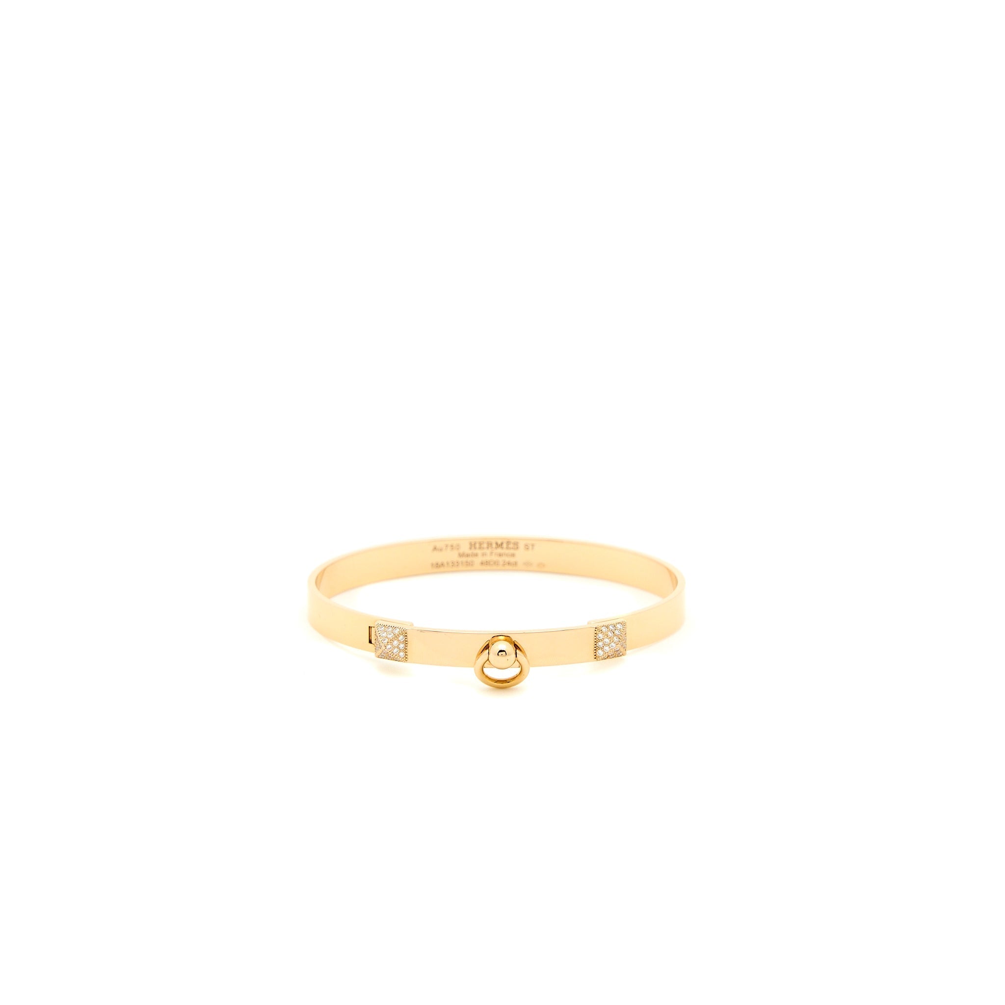 HERMES COLLIER DE CHIEN BRACELET ROSE GOLD WITH DIAMONDS