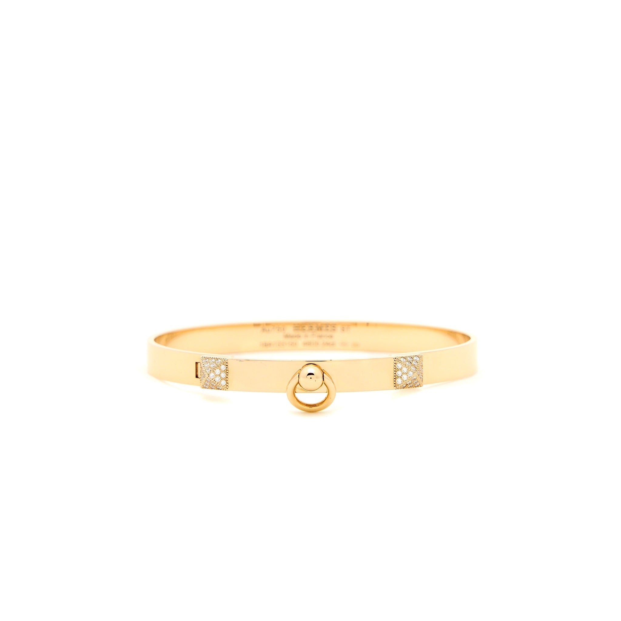 HERMES COLLIER DE CHIEN BRACELET ROSE GOLD WITH DIAMONDS