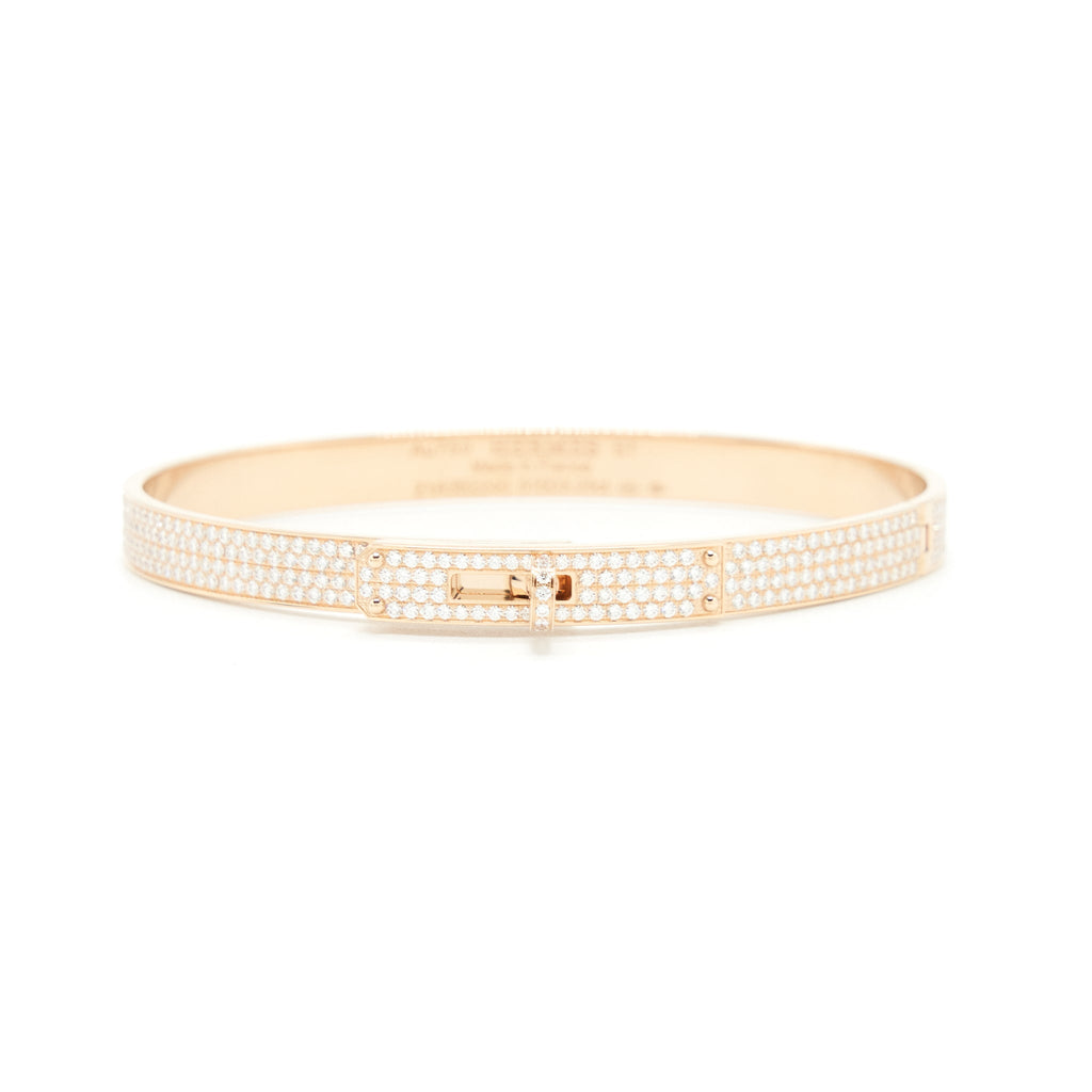 HERMES KELLY BRACELET ROSE GOLD FULL DIAMONDS