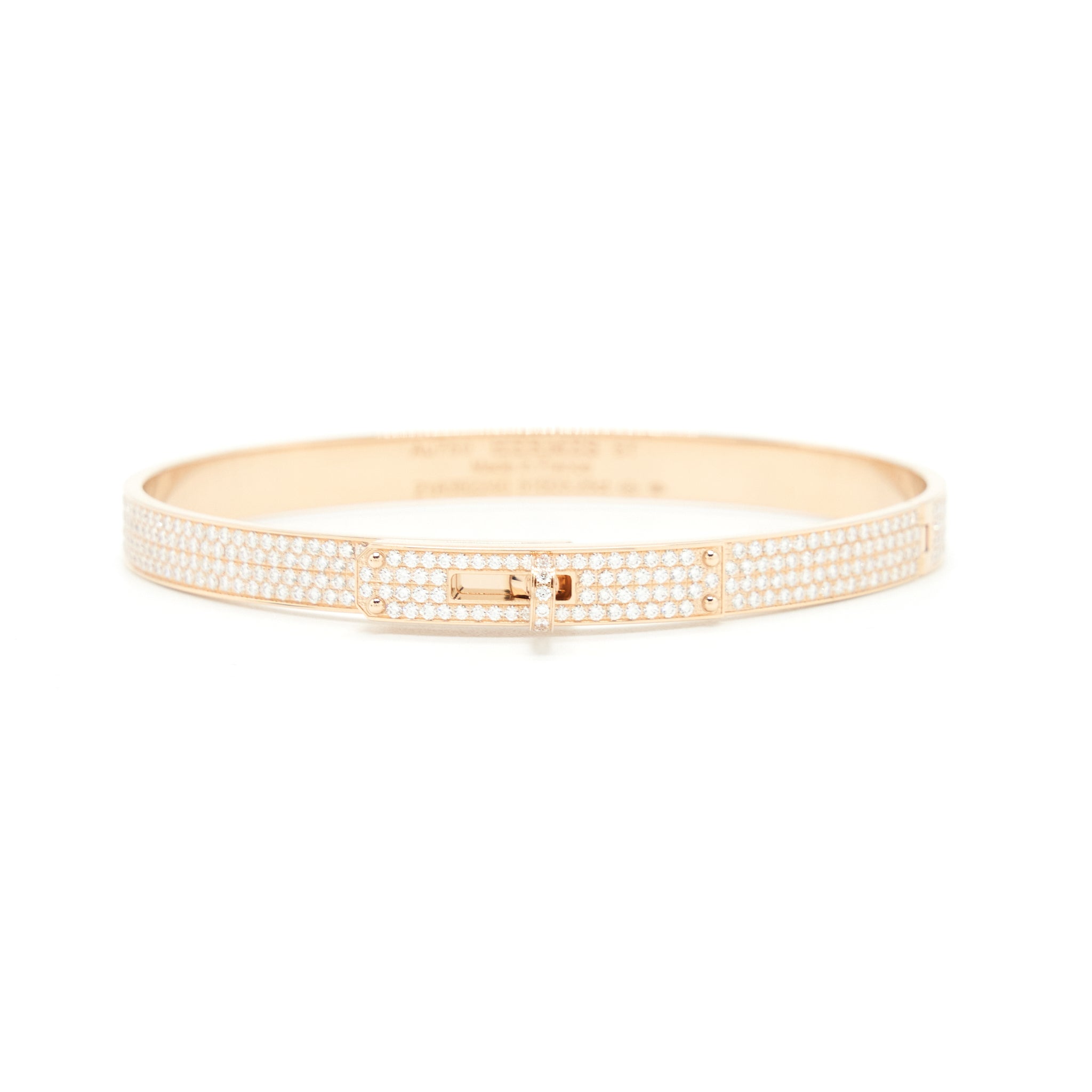 HERMES KELLY BRACELET ROSE GOLD FULL DIAMONDS