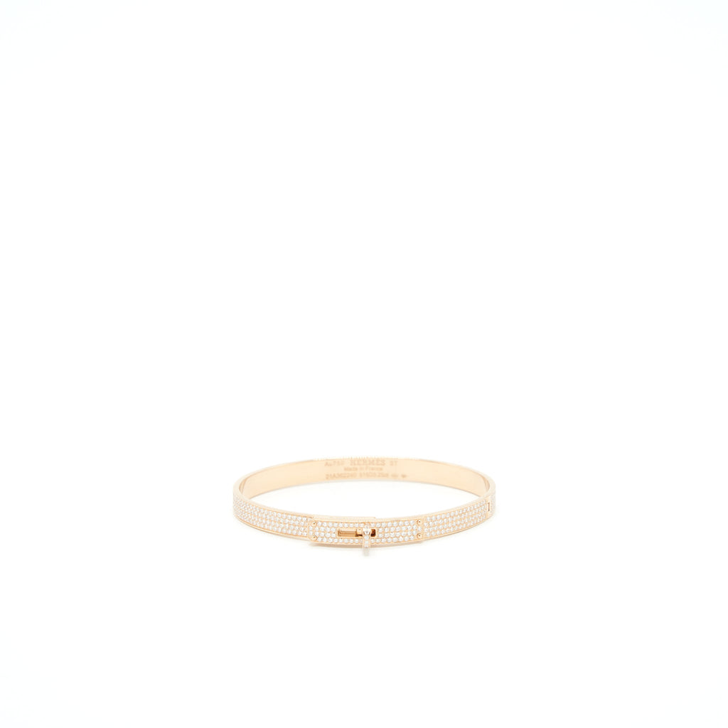 HERMES KELLY BRACELET ROSE GOLD FULL DIAMONDS