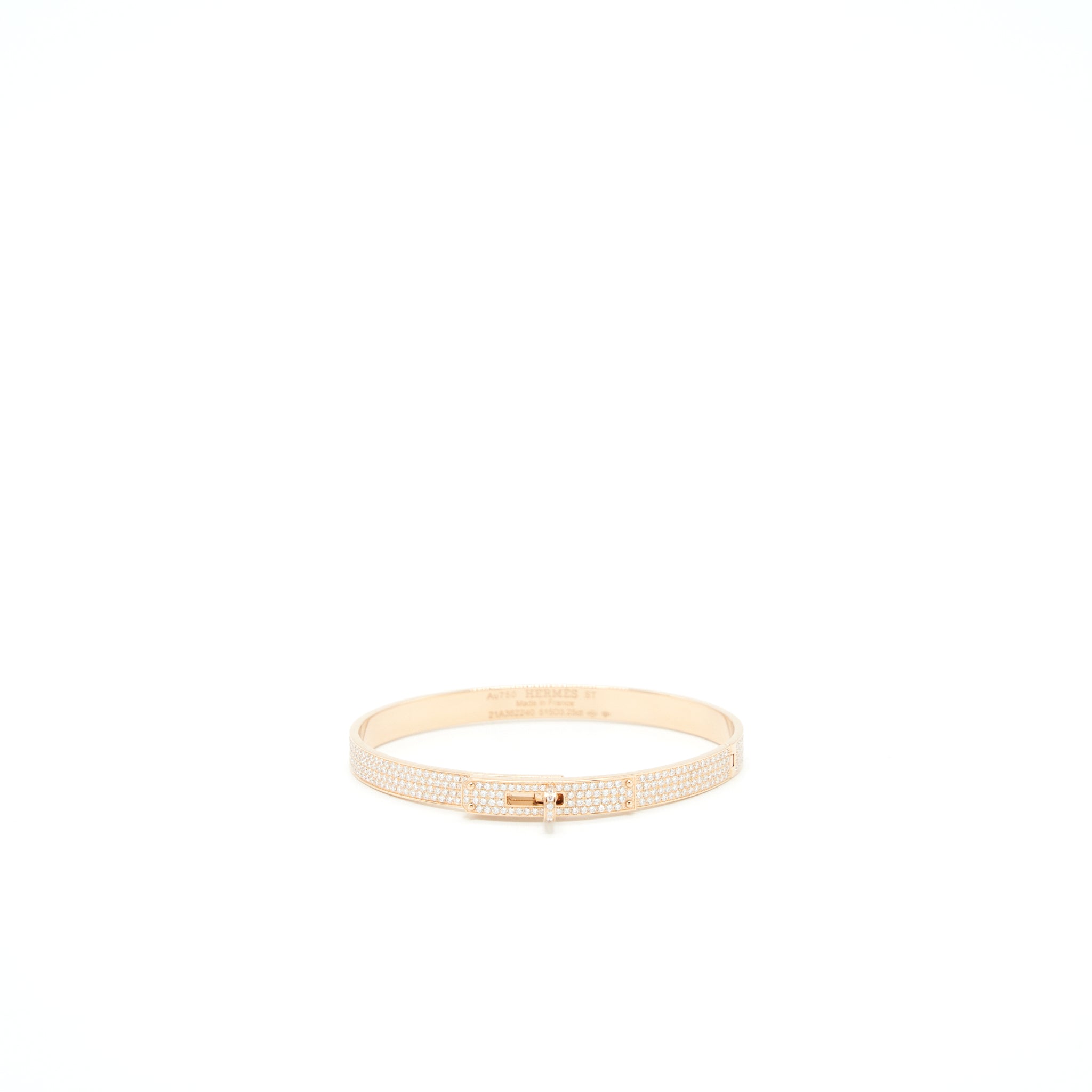 HERMES KELLY BRACELET ROSE GOLD FULL DIAMONDS