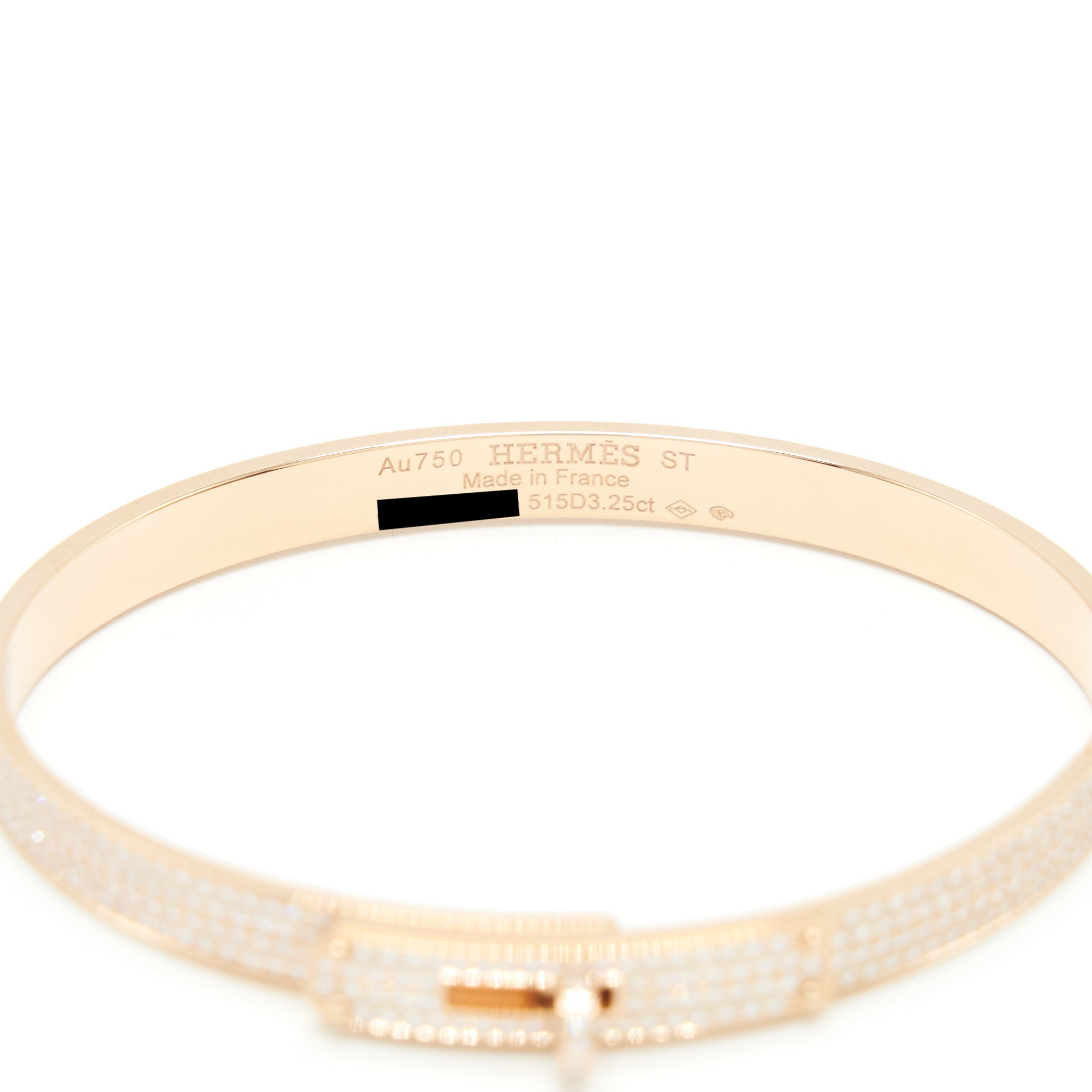 HERMES KELLY BRACELET ROSE GOLD FULL DIAMONDS