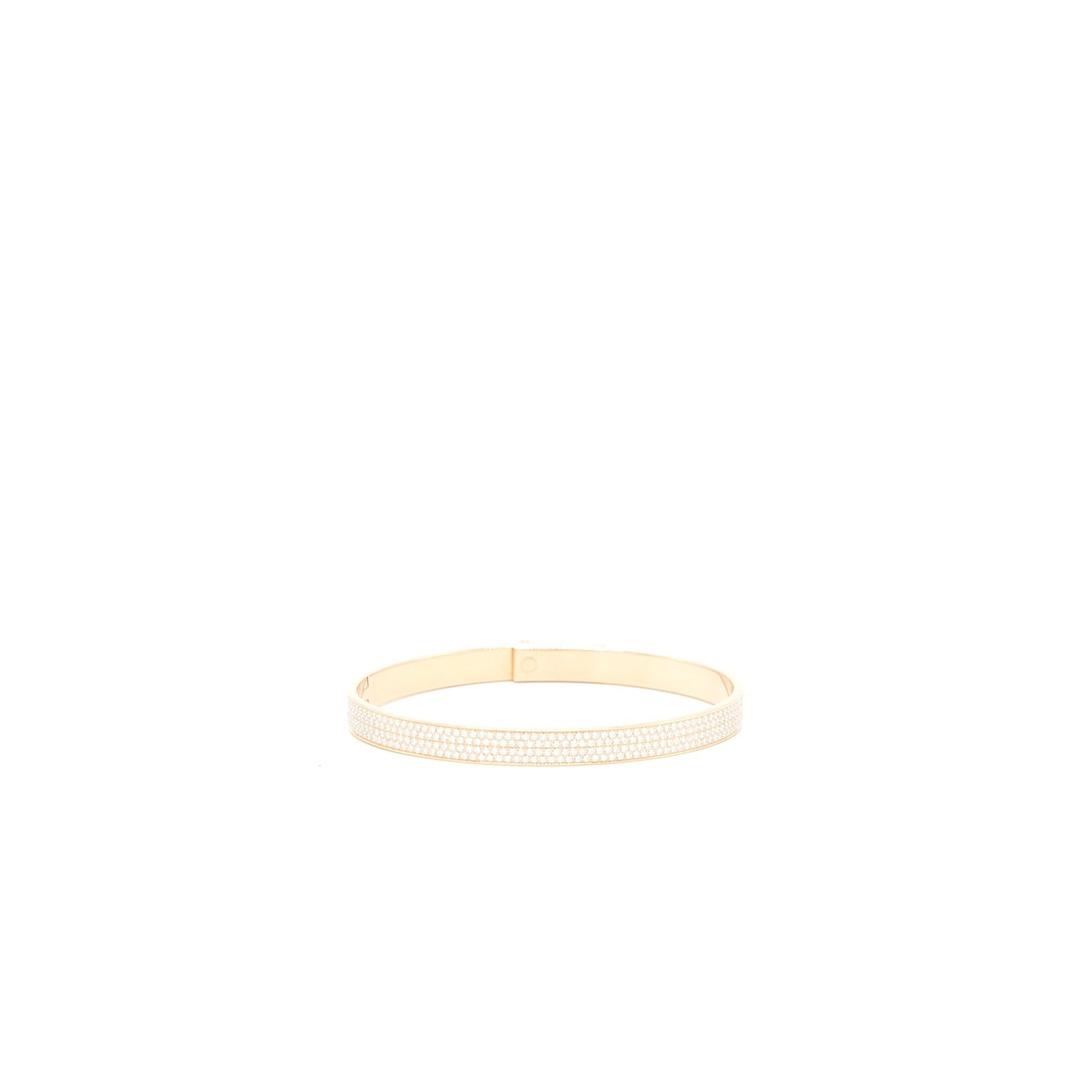 HERMES KELLY BRACELET ROSE GOLD FULL DIAMONDS