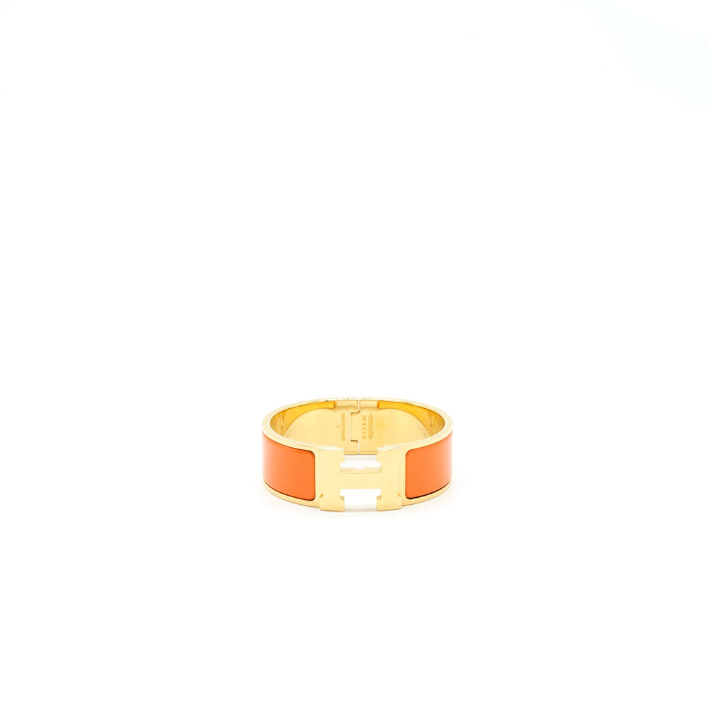 HERMES CLIC H BRACELET ORANGE GHW