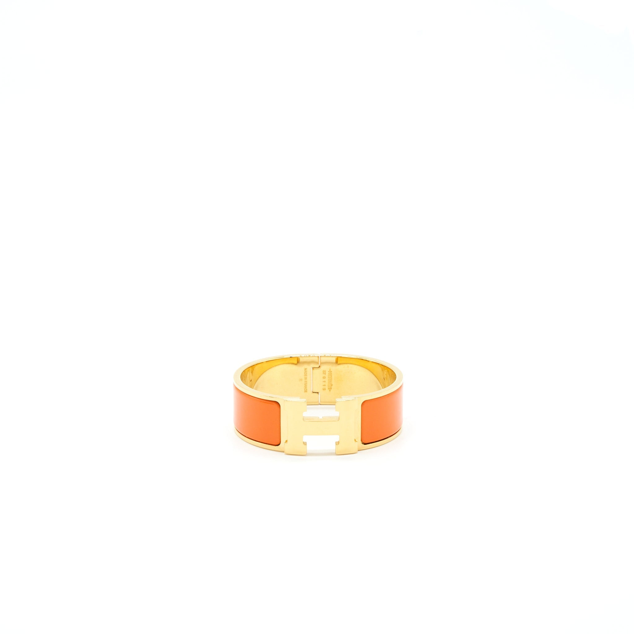 HERMES CLIC H BRACELET ORANGE GHW