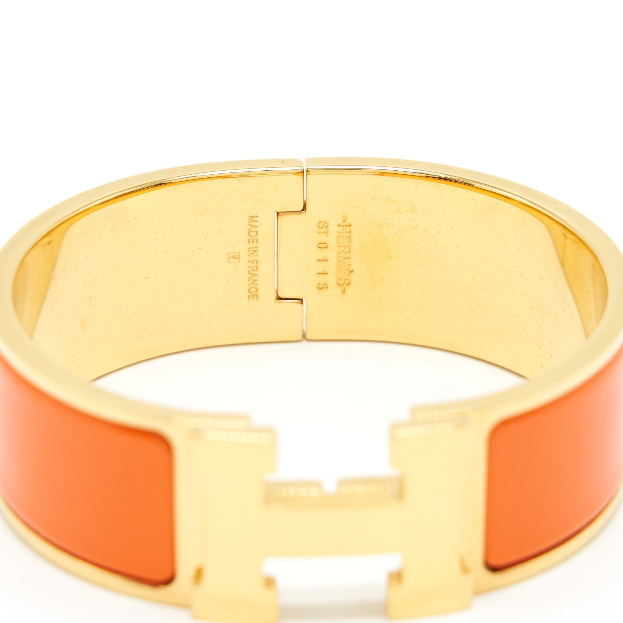 HERMES CLIC H BRACELET ORANGE GHW