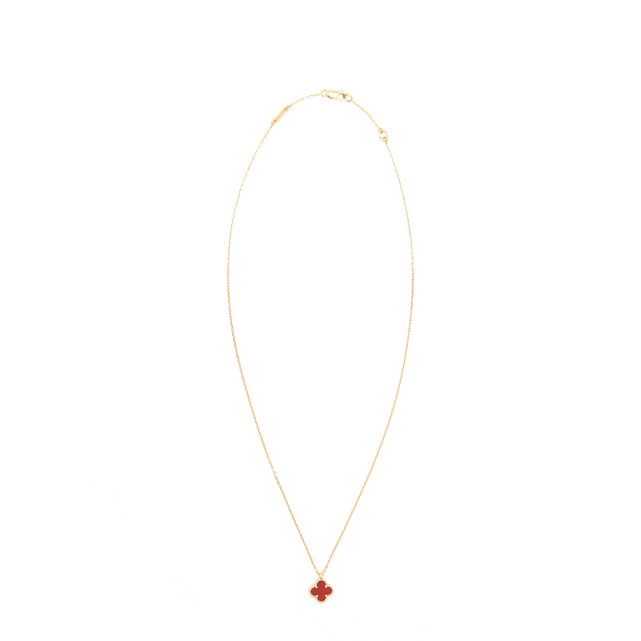 VAN CLEEF & ARPELS SWEET ALHAMBRA PENDANT ROSE GOLD CARNLIAN
