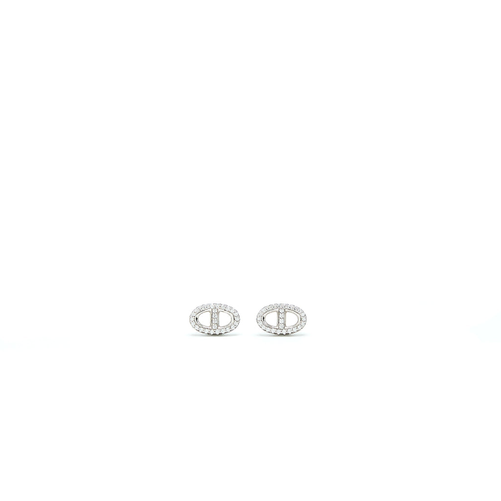 HERMES FARANDOLE WHITE GOLD EARRINGS WITH DIAMONDS