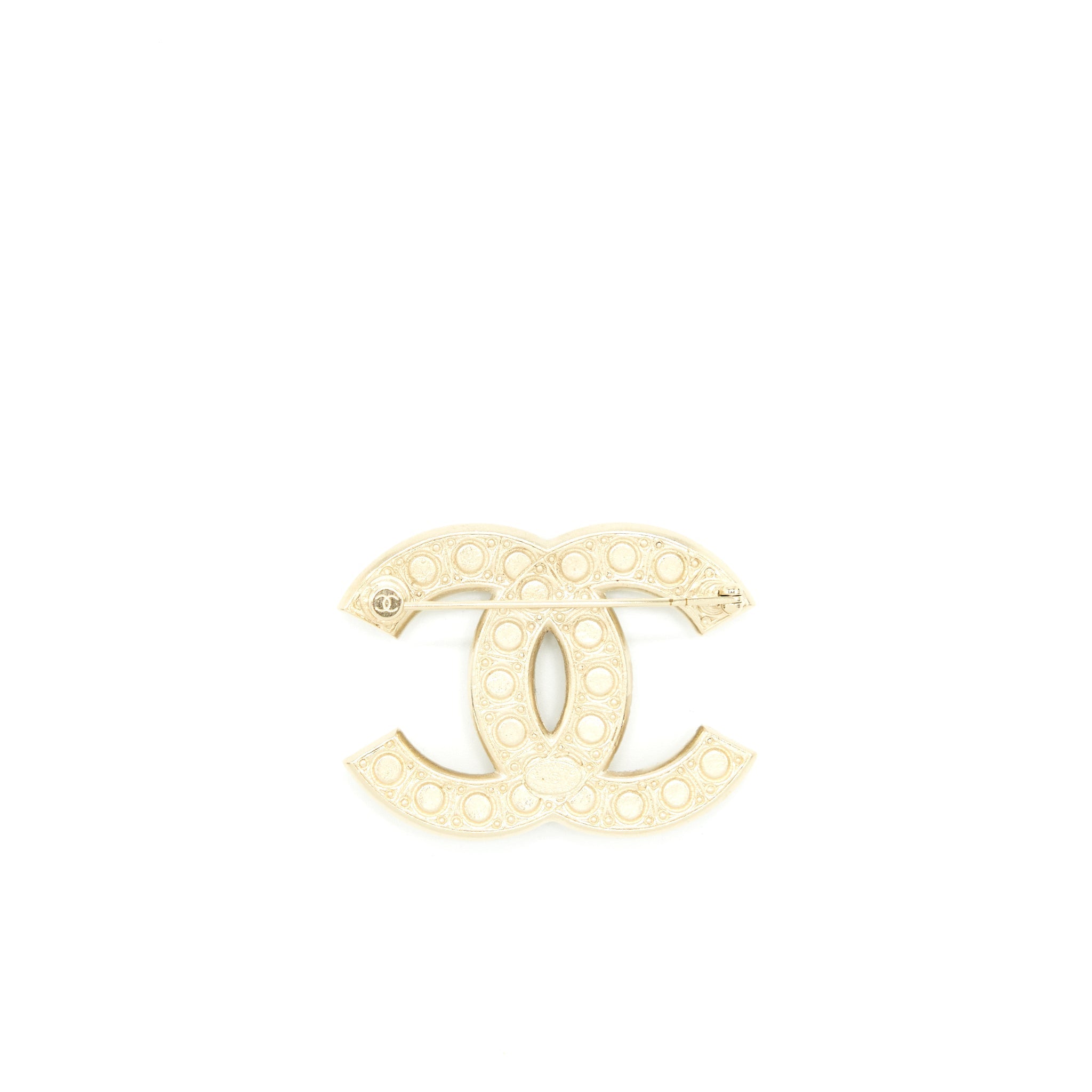CHANEL 21P GLASS PEARLS/CRYSTAL BROOCH