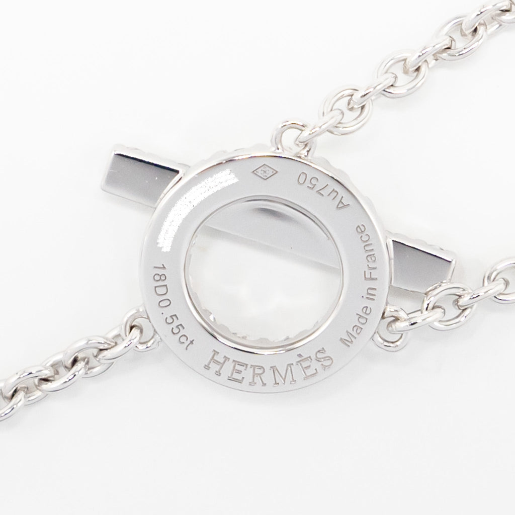 HERMES LARIAT FINESSE NECKLACE WHITE GOLD DIAMONDS
