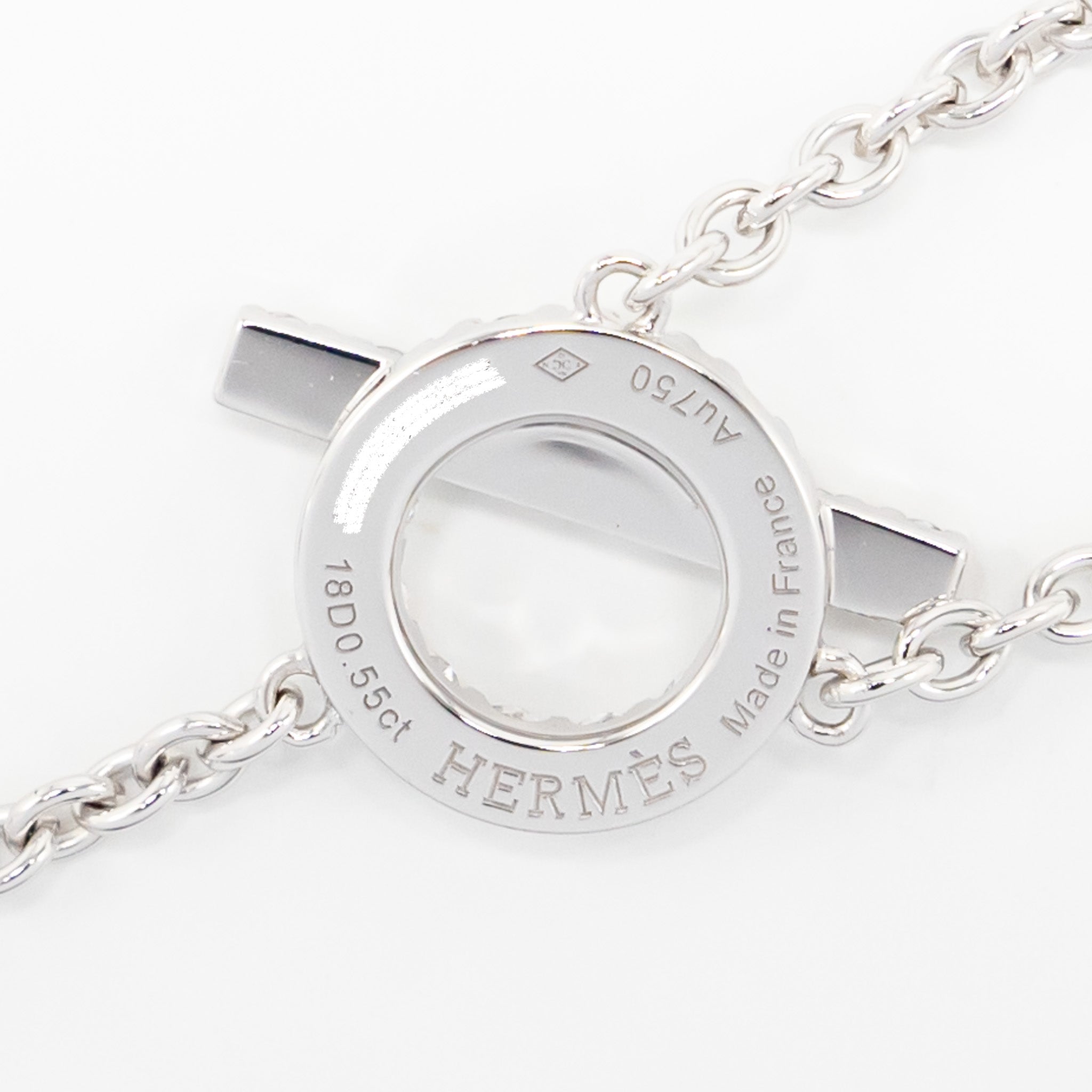 HERMES LARIAT FINESSE NECKLACE WHITE GOLD DIAMONDS