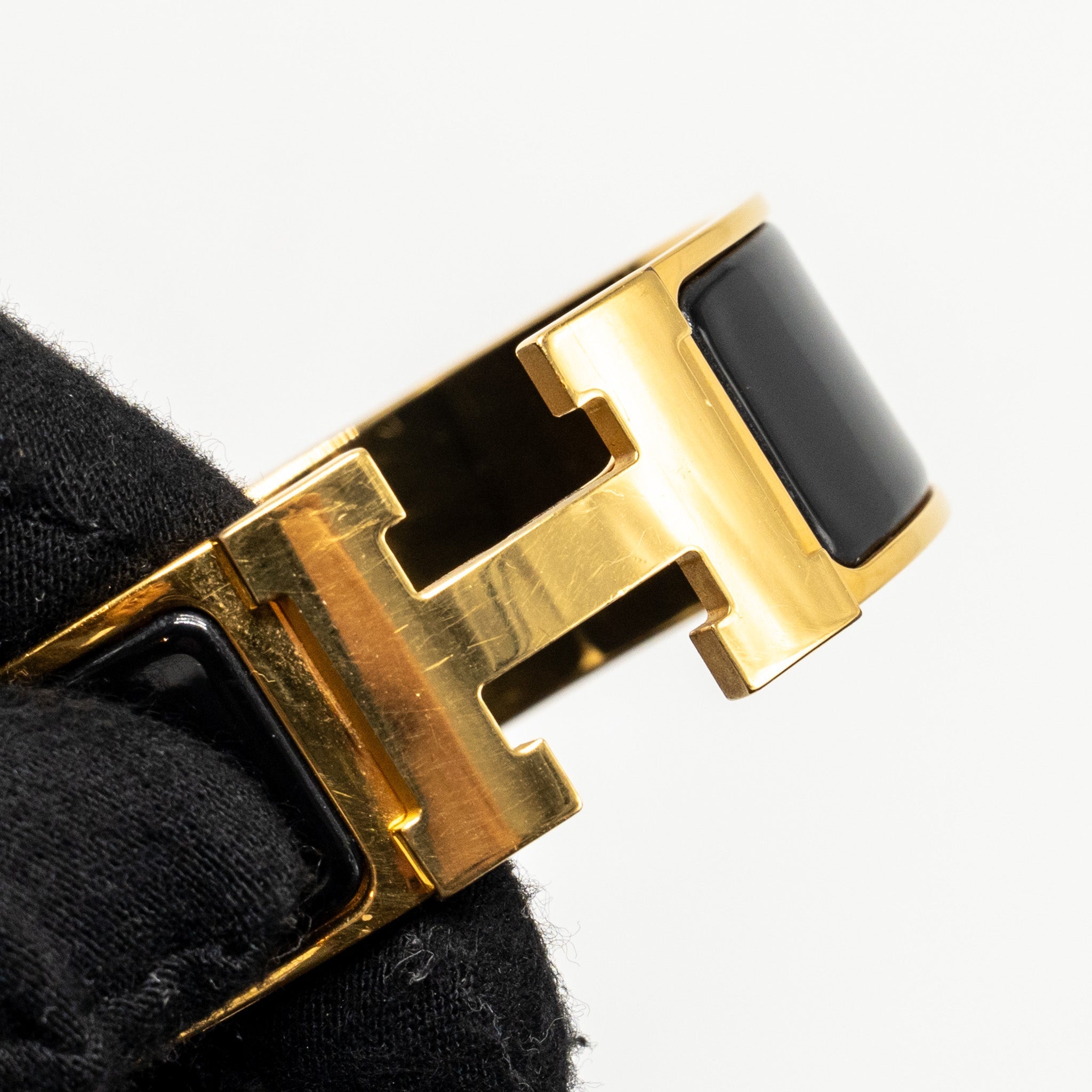 HERMES CLIC CLAC H BRACELET BLACK GHW