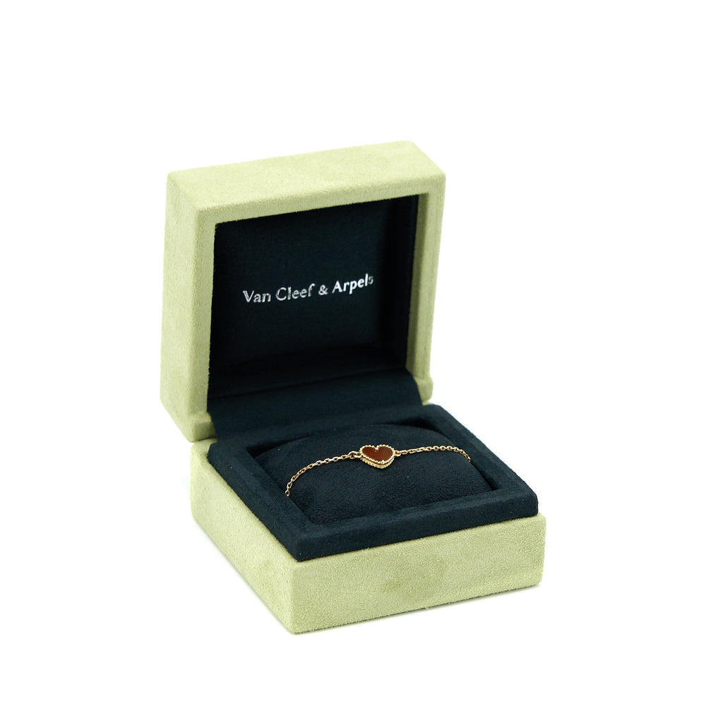 VAN CLEEF & ARPELS SWEET ALHAMBRA HEART BRACELET ROSE GOLD