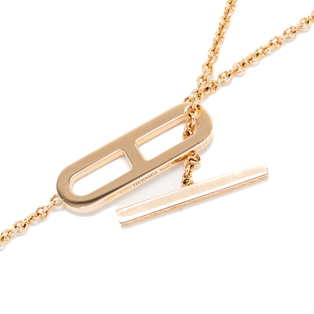 HERMES EVER CHAINE D’ANCRE LARIAT NECKLACE ROSE GOLD, DIAMONDS