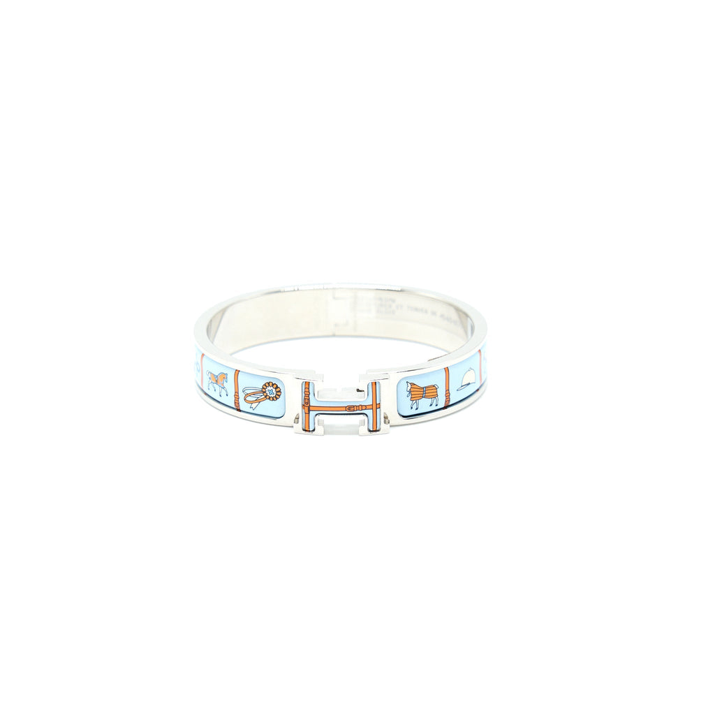 HERMES CLIC H BRACELET PM ORANGE BLUE SHW