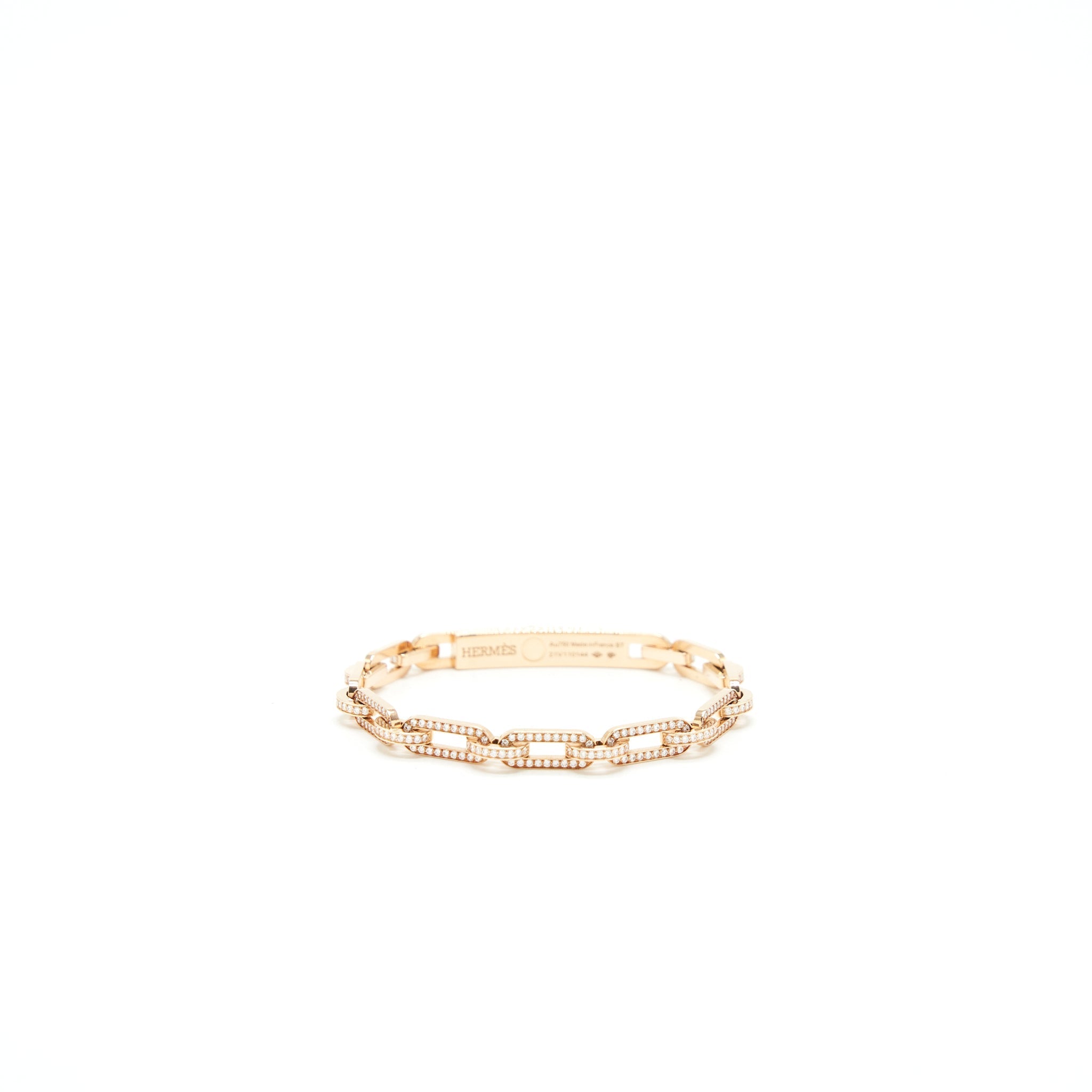 HERMES KELLY CHAINE BRACELET ROSE GOLD FULL DIAMONDS