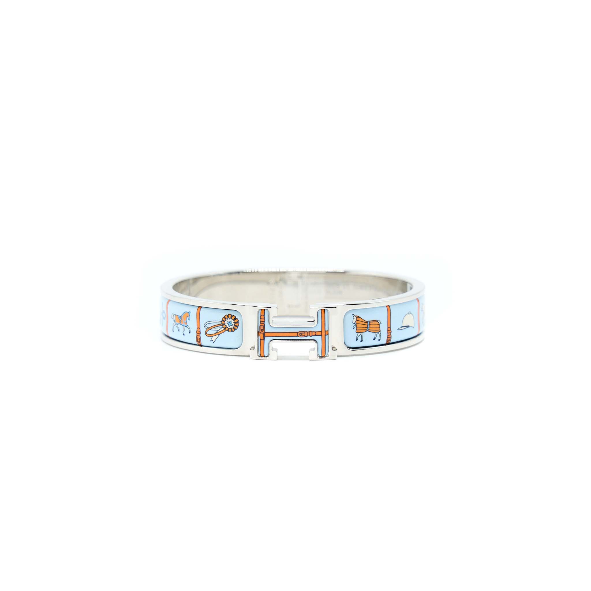 HERMES CLIC H BRACELET PM ORANGE BLUE SHW