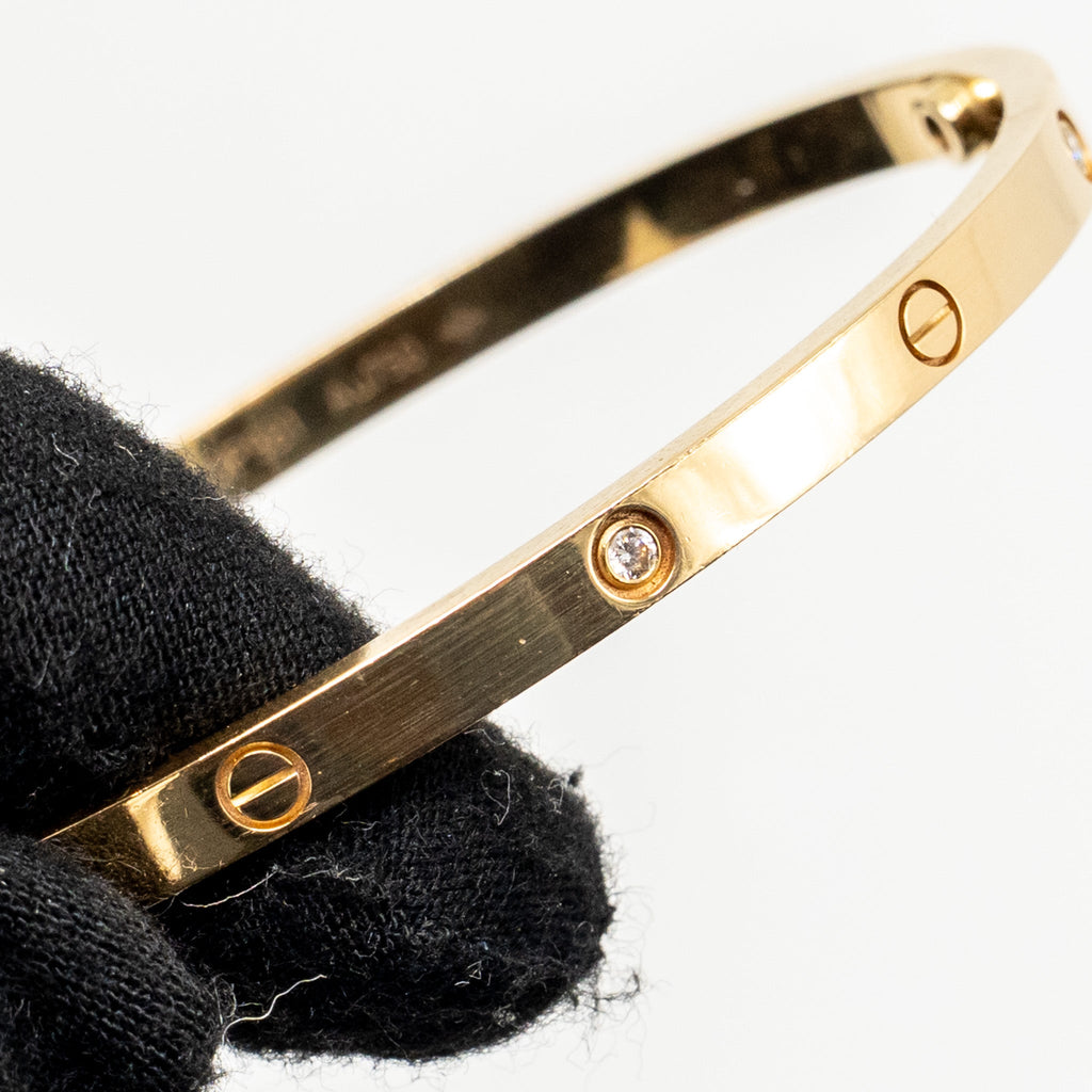 CARTIER LOVE BRACELET YELLOW GOLD 6 DIAMONDS