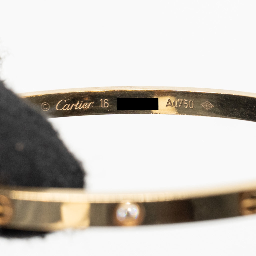 CARTIER LOVE BRACELET YELLOW GOLD 6 DIAMONDS