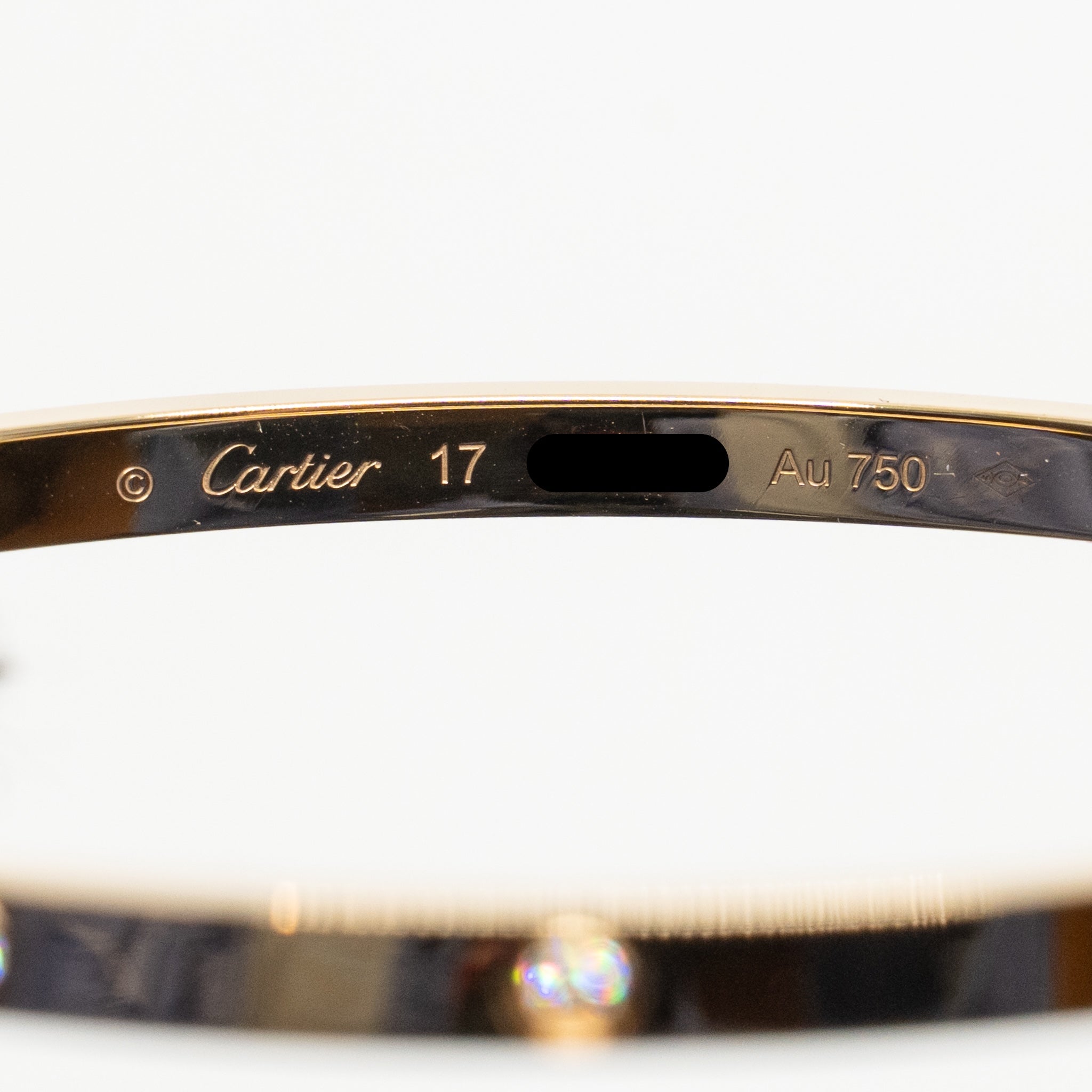 CARTIER LOVE BRACELET, YELLOW GOLD 10 DIAMONDS