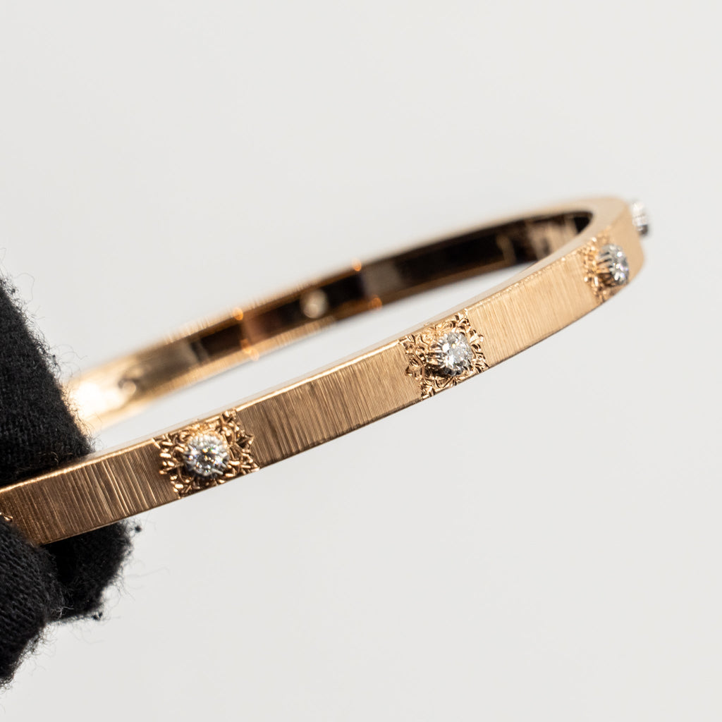 BUCCELLATI MACRI CLASSICA RIGATO BRACELET PINK GOLD, WHITE GOLD, DIAMONDS