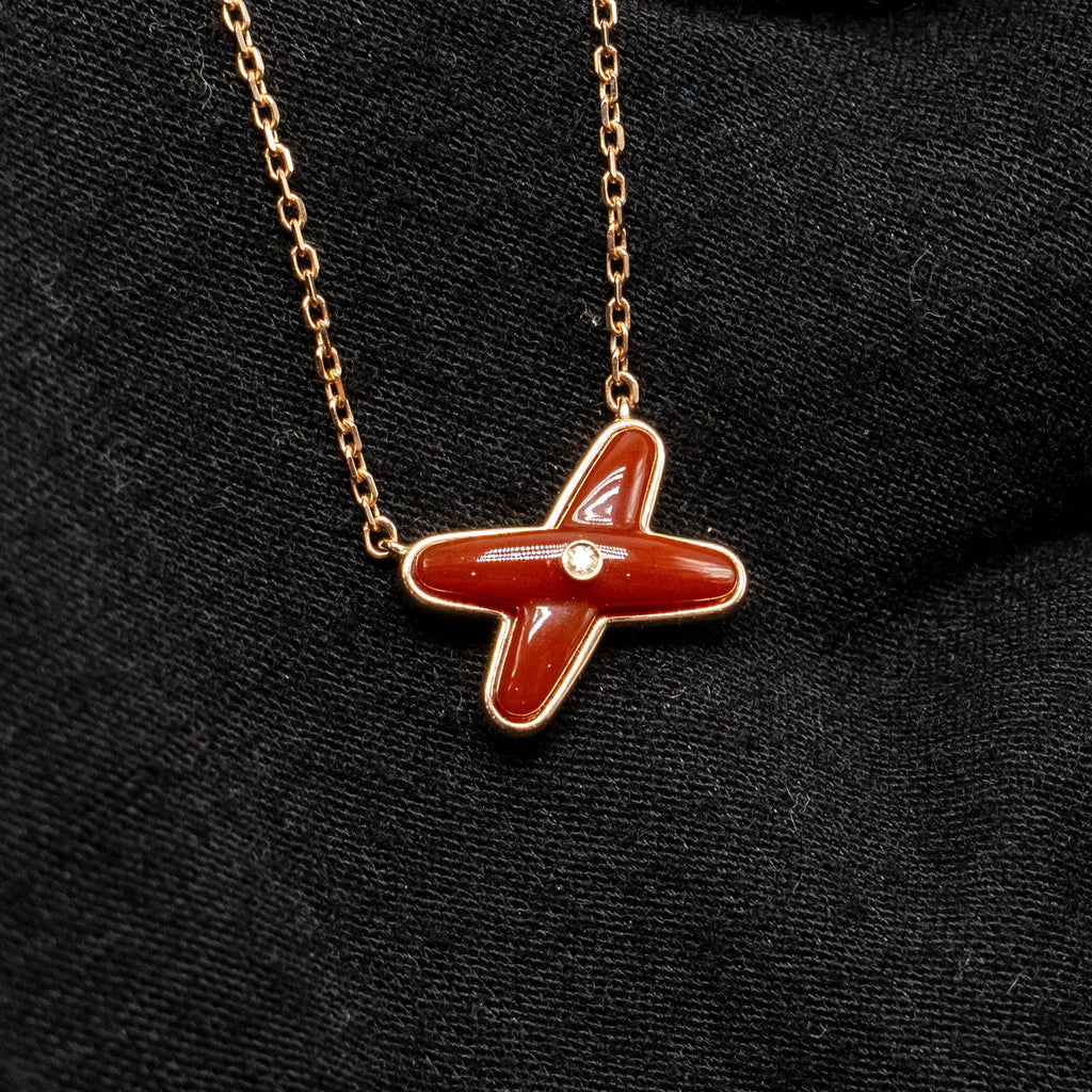 CHAUMET JEUX DE LIENS PENDANT ROSE GOLD, CARNELIAN