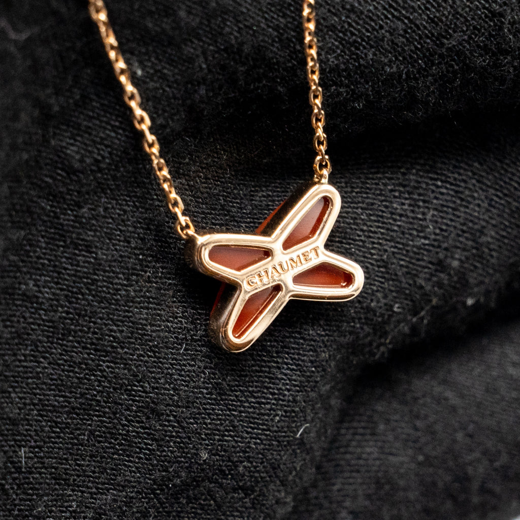 CHAUMET JEUX DE LIENS PENDANT ROSE GOLD, CARNELIAN