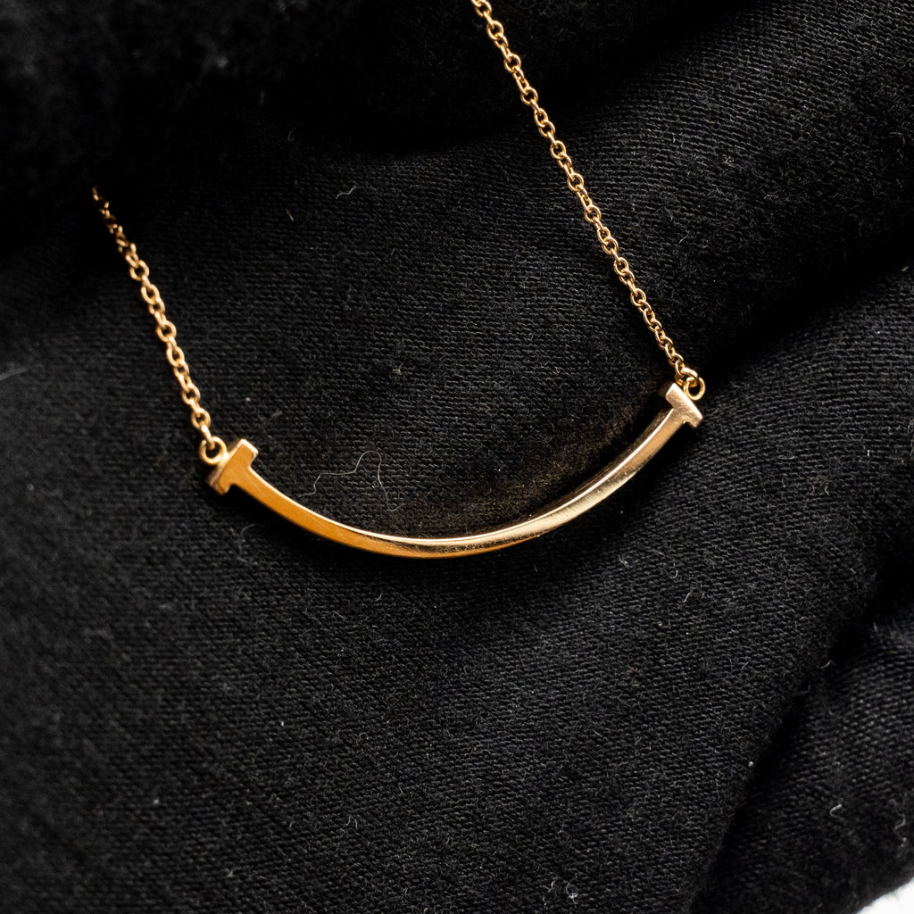 TIFFANY T SMILE PENDANT ROSE GOLD