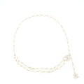 CHANEL PEARL WAIST CHAIN BELT WITH CC LOGO DROP LIGHT GOLD TONE