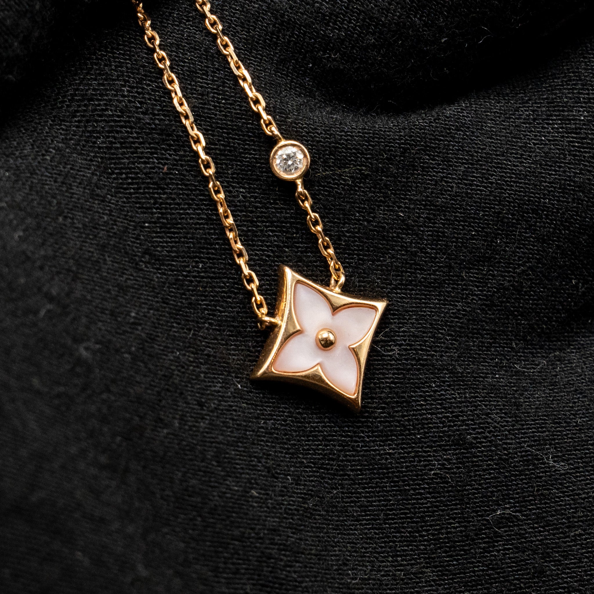 LOUIS VUITTON COLOR BLOSSOM BB STAR PENDANT ROSE GOLD/WHITE MOTHER-OF-PEAR/DIAMOND