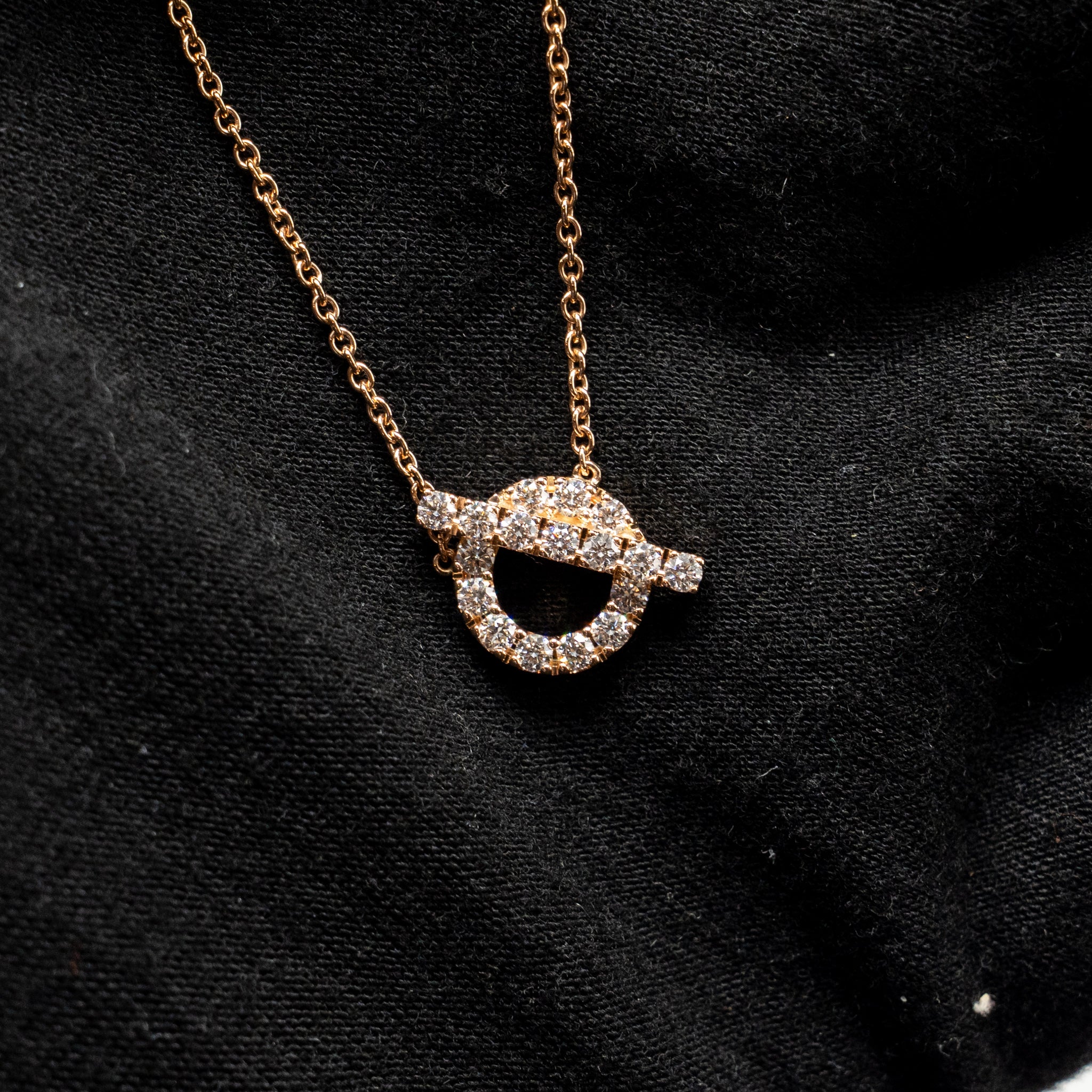HERMES FINESSE PENDANT ROSE GOLD, DIAMONDS