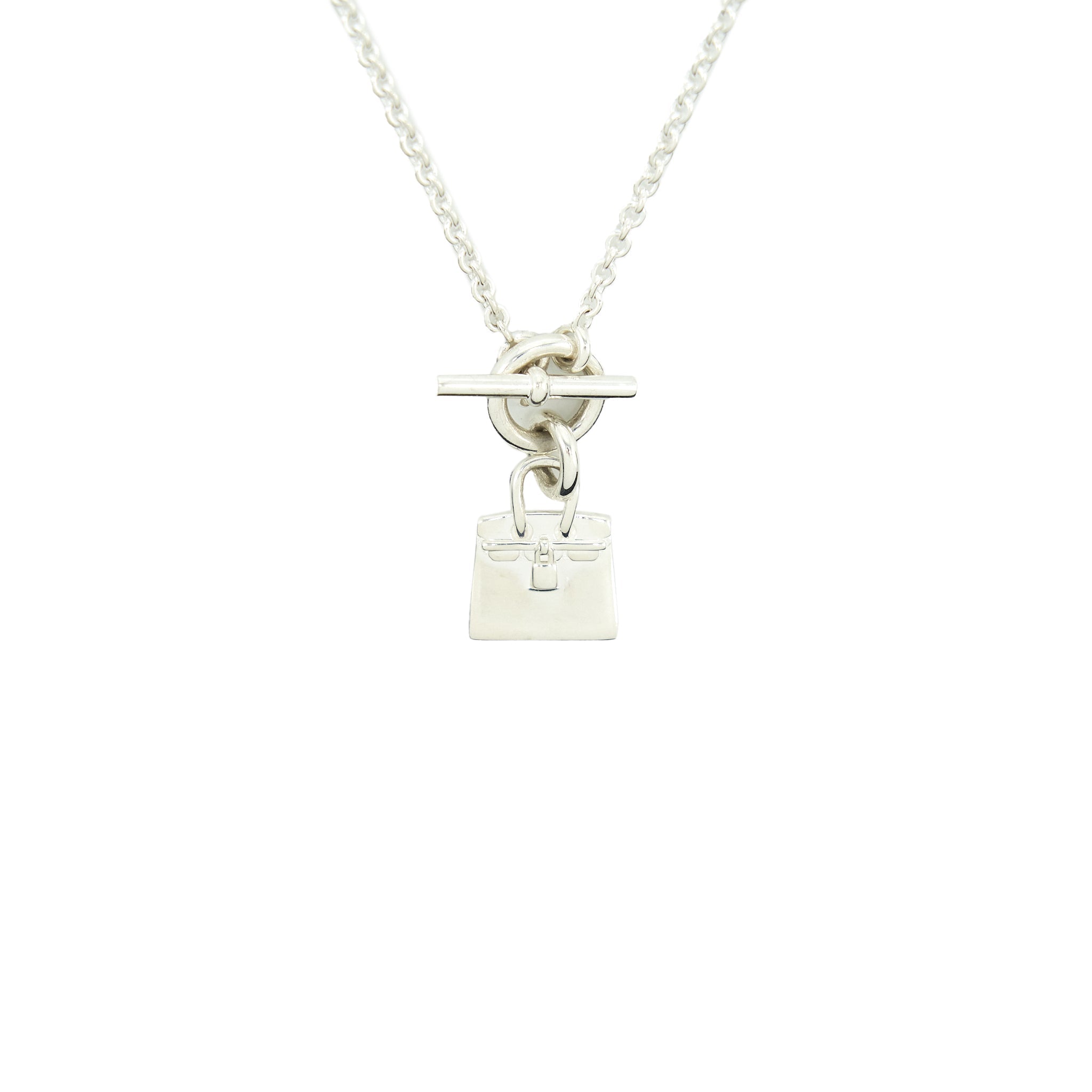 HERMES STERLING SILVER BIRKIN NECKLACE