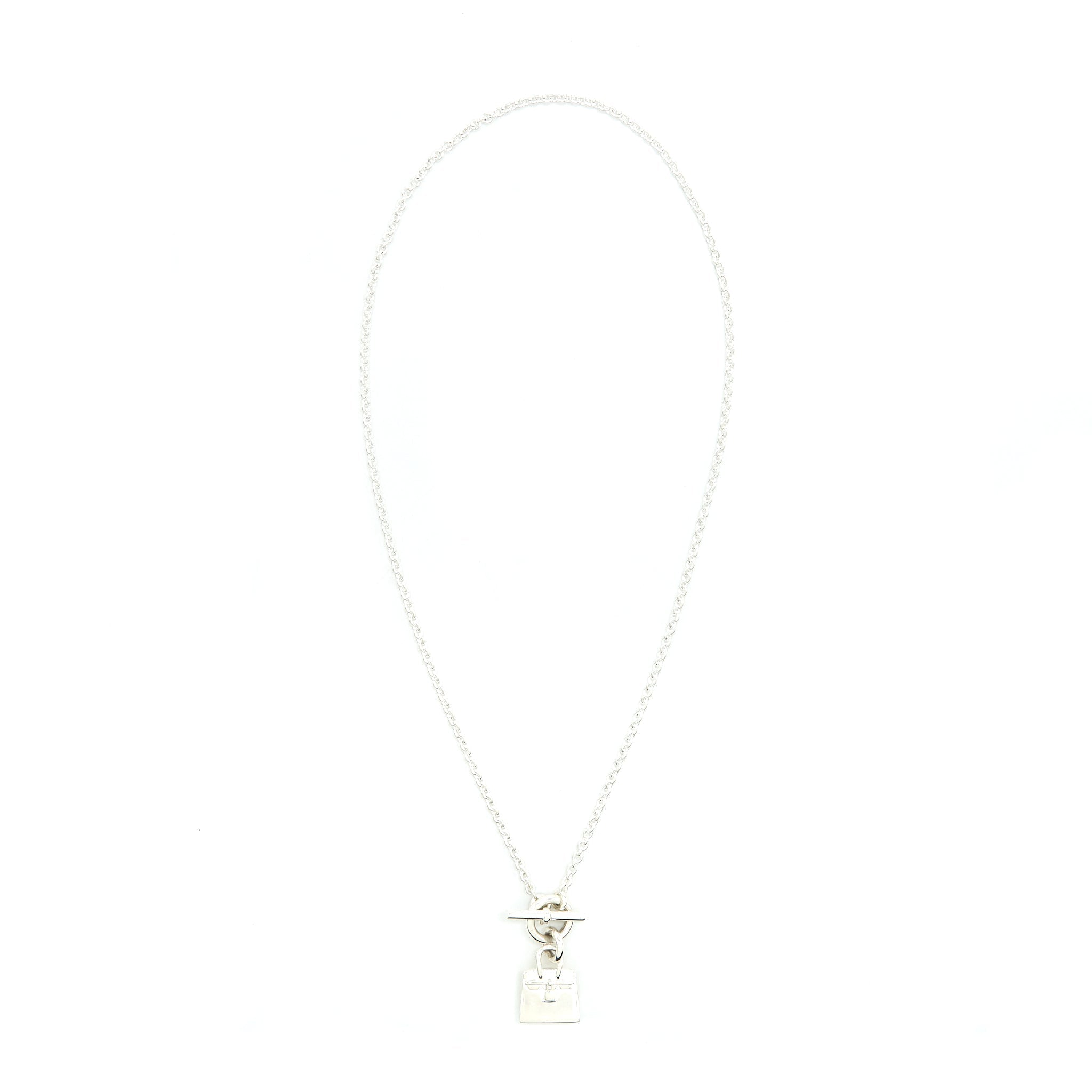 HERMES STERLING SILVER BIRKIN NECKLACE