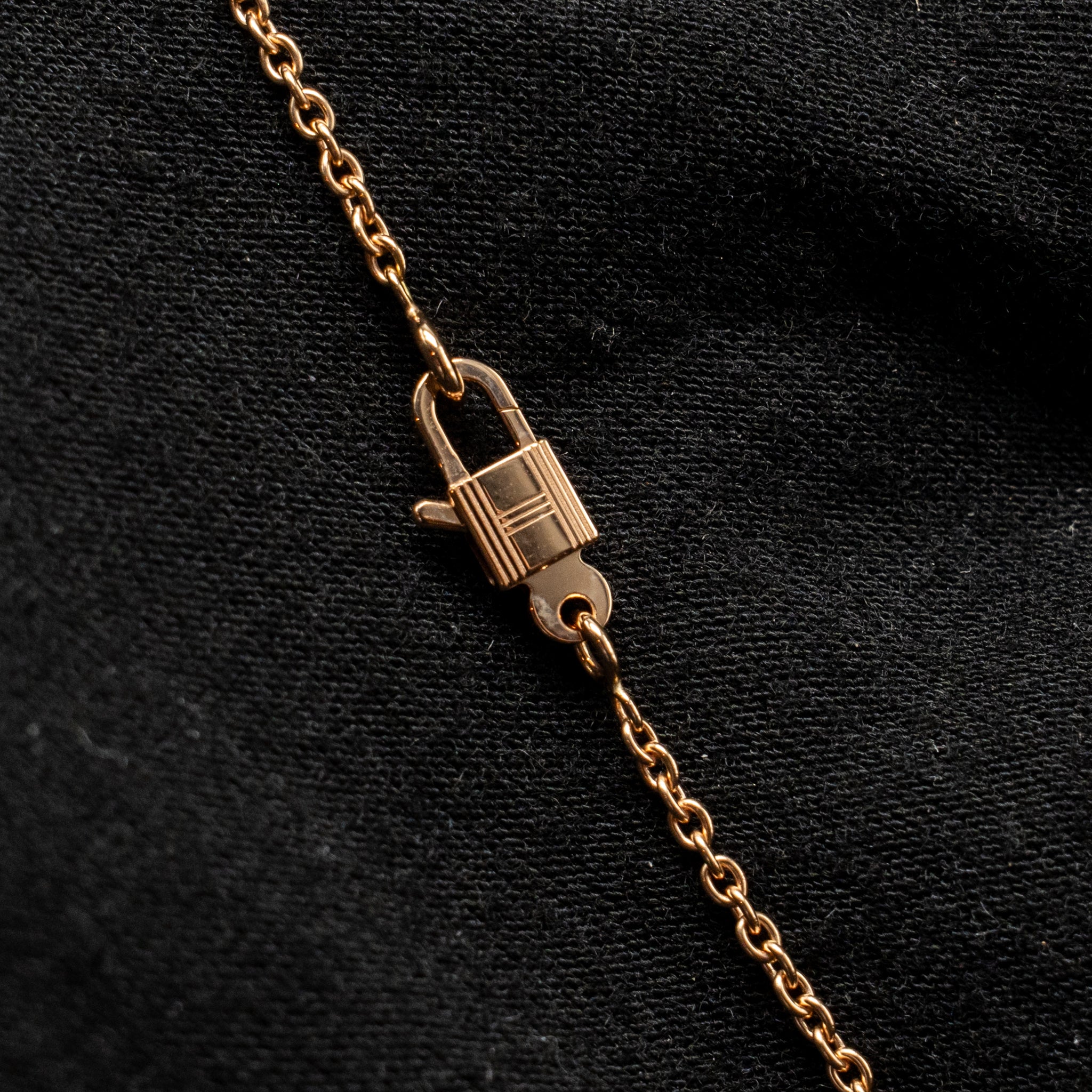 HERMES CONSTANCE AMULETTE PENDANT ROSE GOLD WITH DIAMONDS
