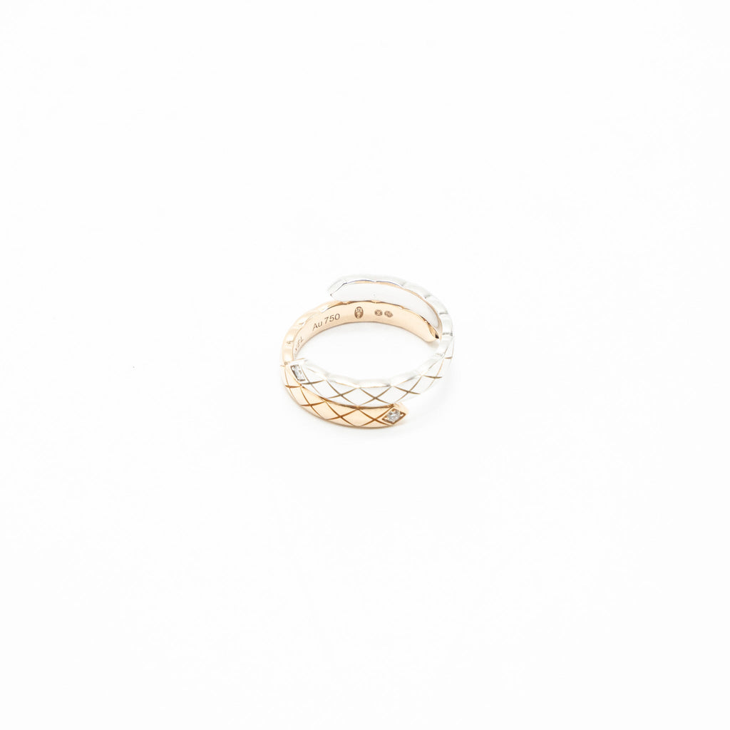CHANEL COCO CRUSH TOI ET MOI RING, SMALL VERSION WHITE/BEIGE GOLD DIAMONDS