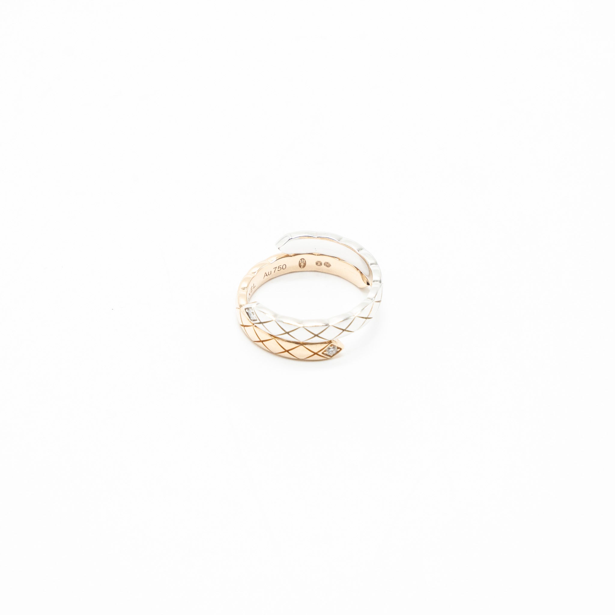 CHANEL COCO CRUSH TOI ET MOI RING, SMALL VERSION WHITE/BEIGE GOLD DIAMONDS