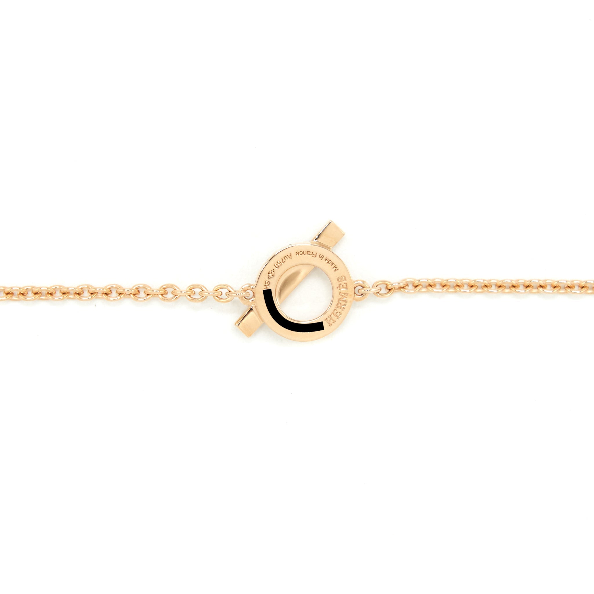HERMES BRACELET FINESSE CHAINE 18K ROSE GOLD WITH DIAMONDS