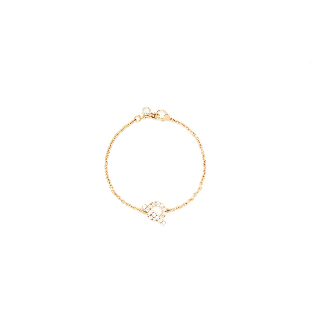 HERMES BRACELET FINESSE CHAINE 18K ROSE GOLD WITH DIAMONDS