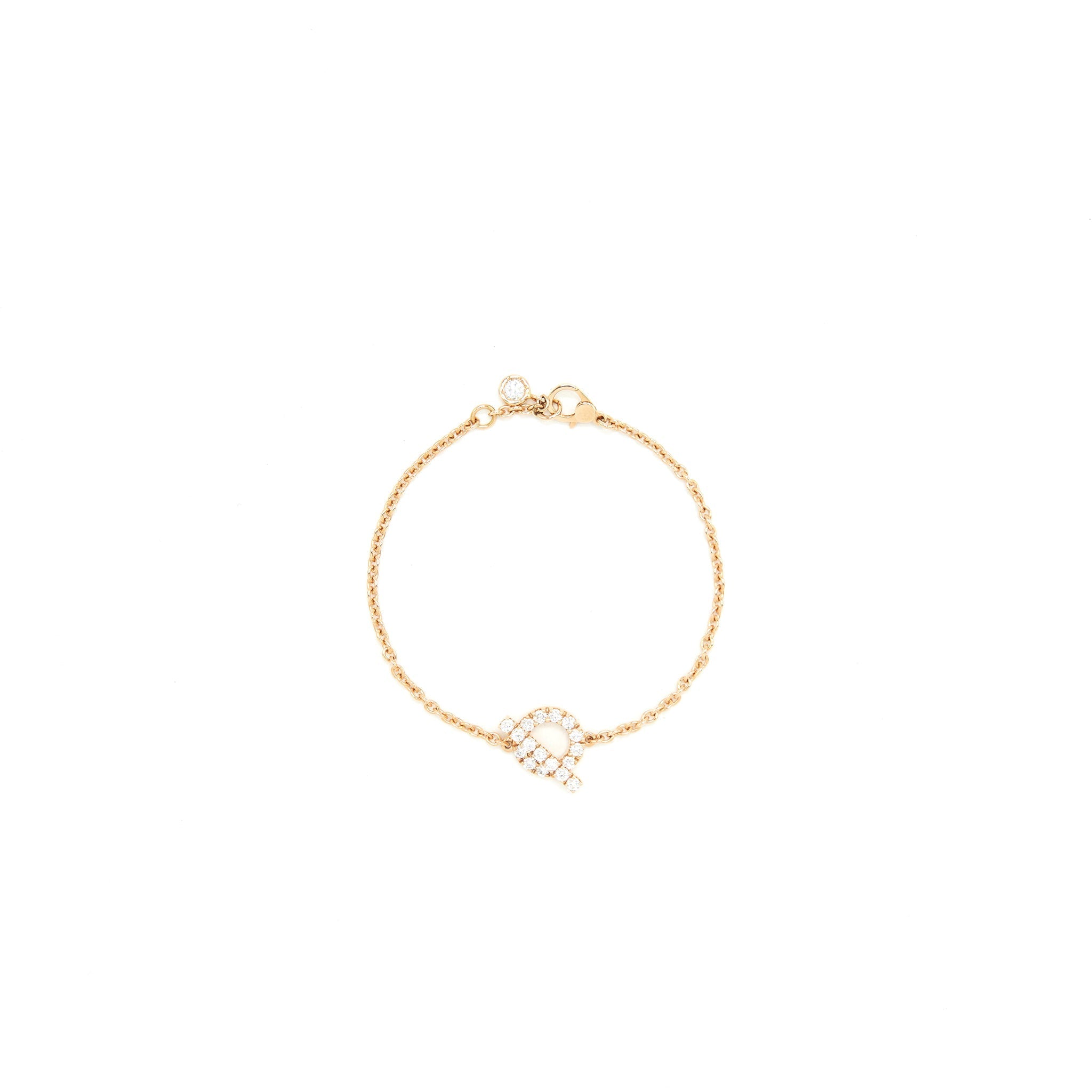 HERMES BRACELET FINESSE CHAINE 18K ROSE GOLD WITH DIAMONDS
