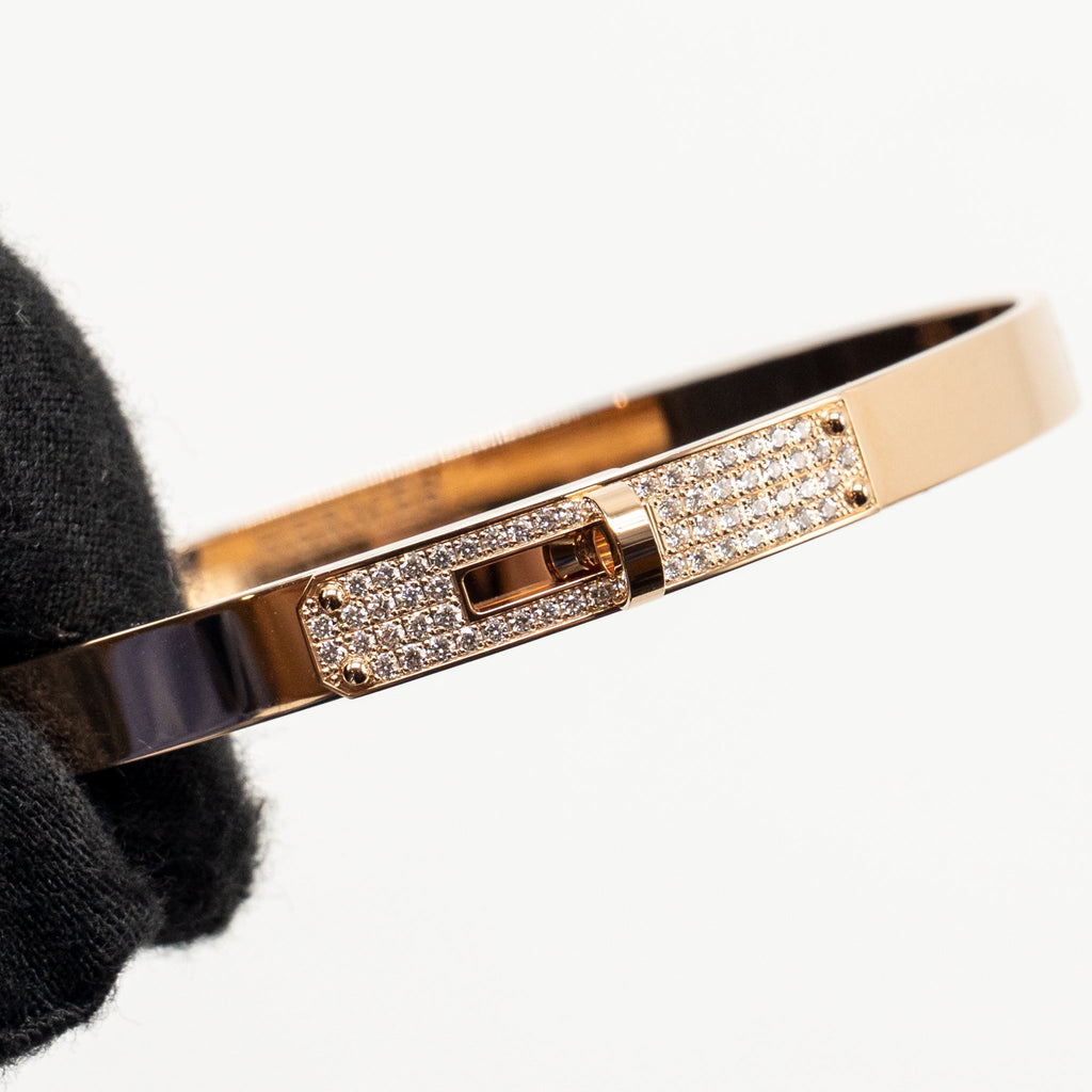 HERMES KELLY BRACELET ROSE GOLD WITH DIAMONDS