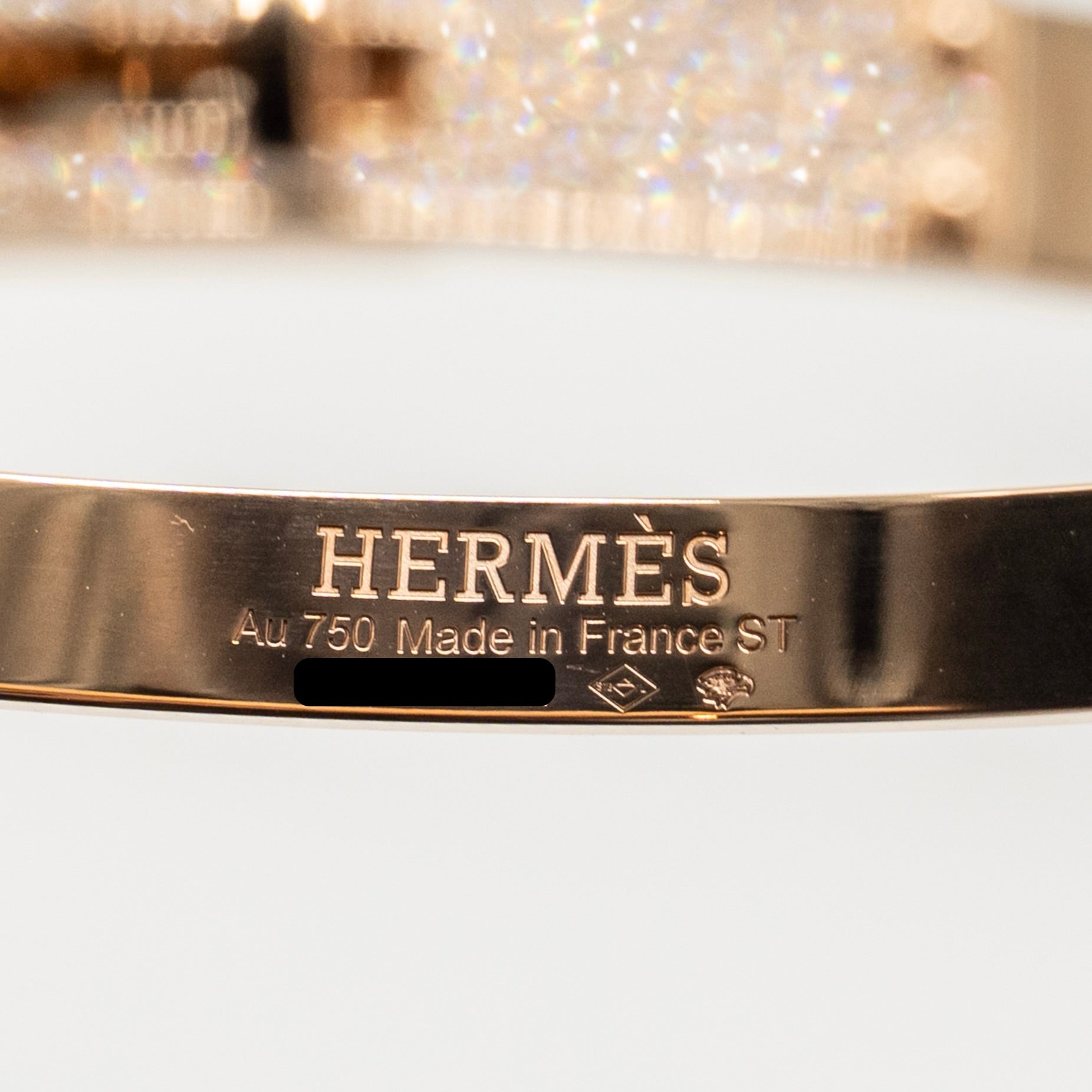 HERMES KELLY BRACELET ROSE GOLD WITH DIAMONDS