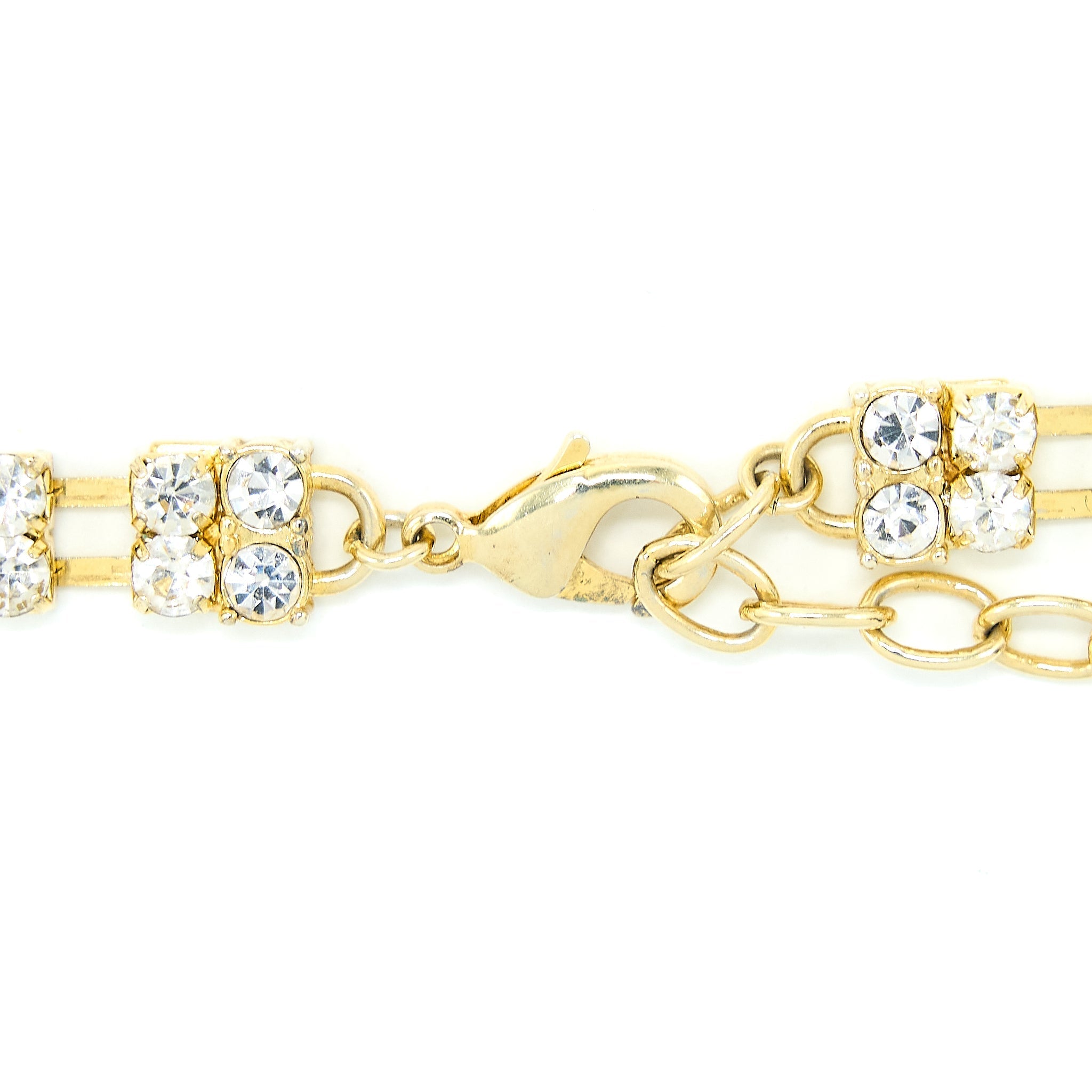 CHANEL CC LOGO CHOCKER CRYSTAL/PEARL GOLD TONE
