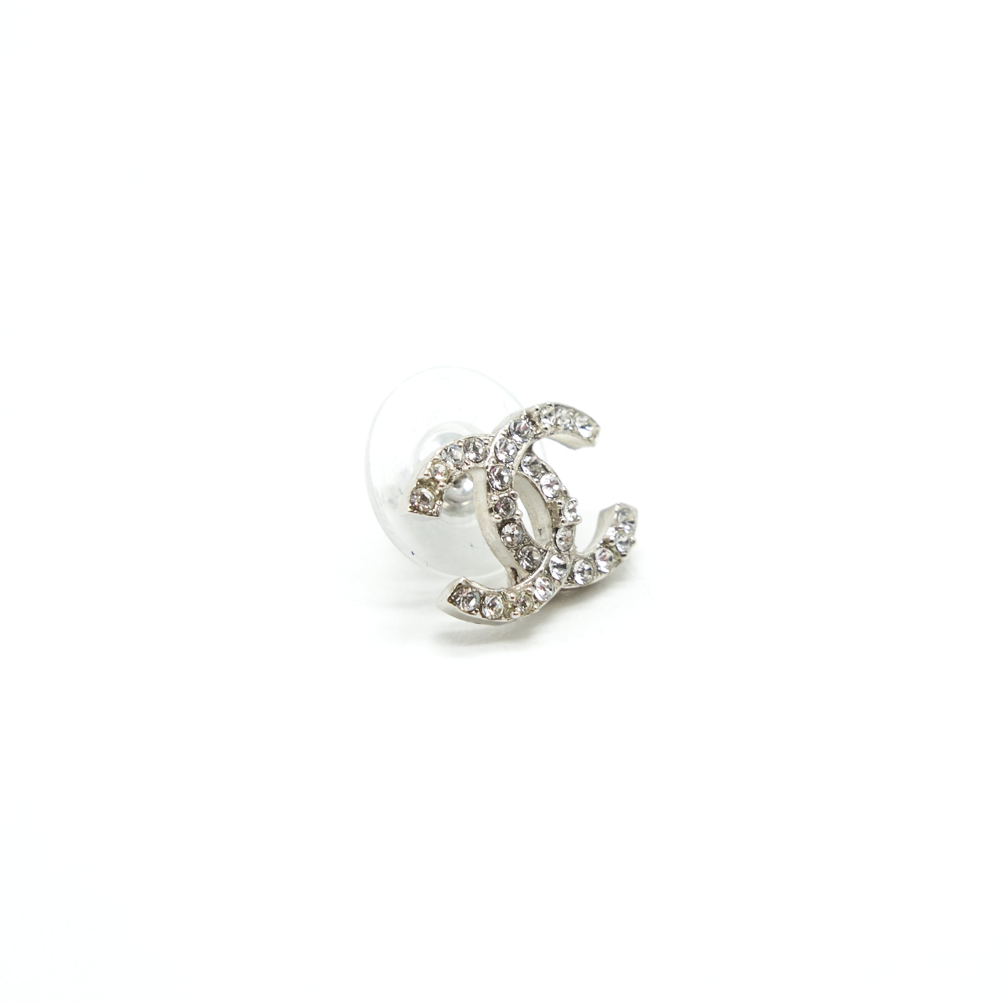 CHANEL CC LOGO CRYSTAL EARRINGS