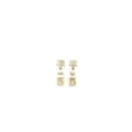 CHANEL NO.5 PERFUME BOTTLE CC LOGO DROP CRYSTAL/PEARL EARRINGS LIGHT GOLD TONE