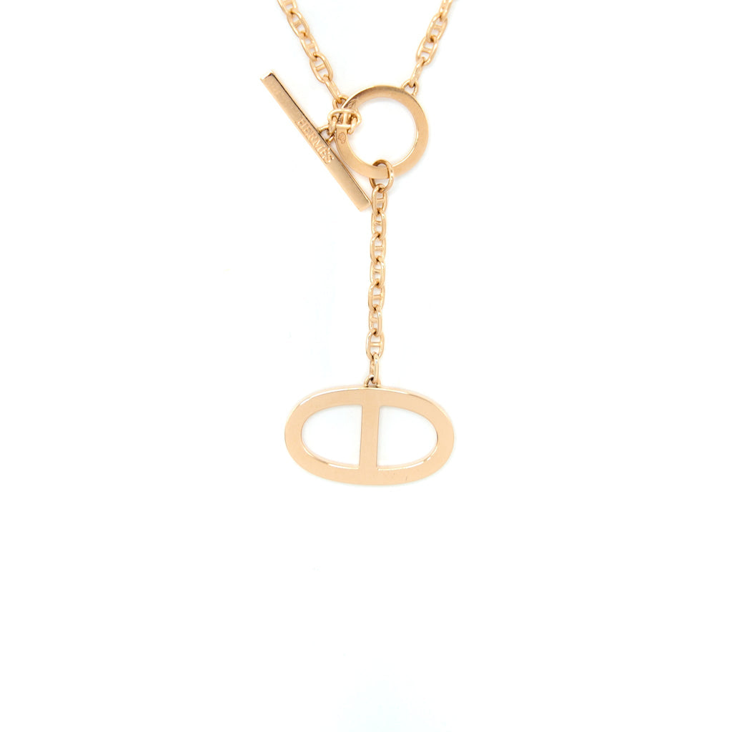 HERMES CHAINE D’ANCRE CONTOUR PENDANT ROSE GOLD WITH DIAMONDS